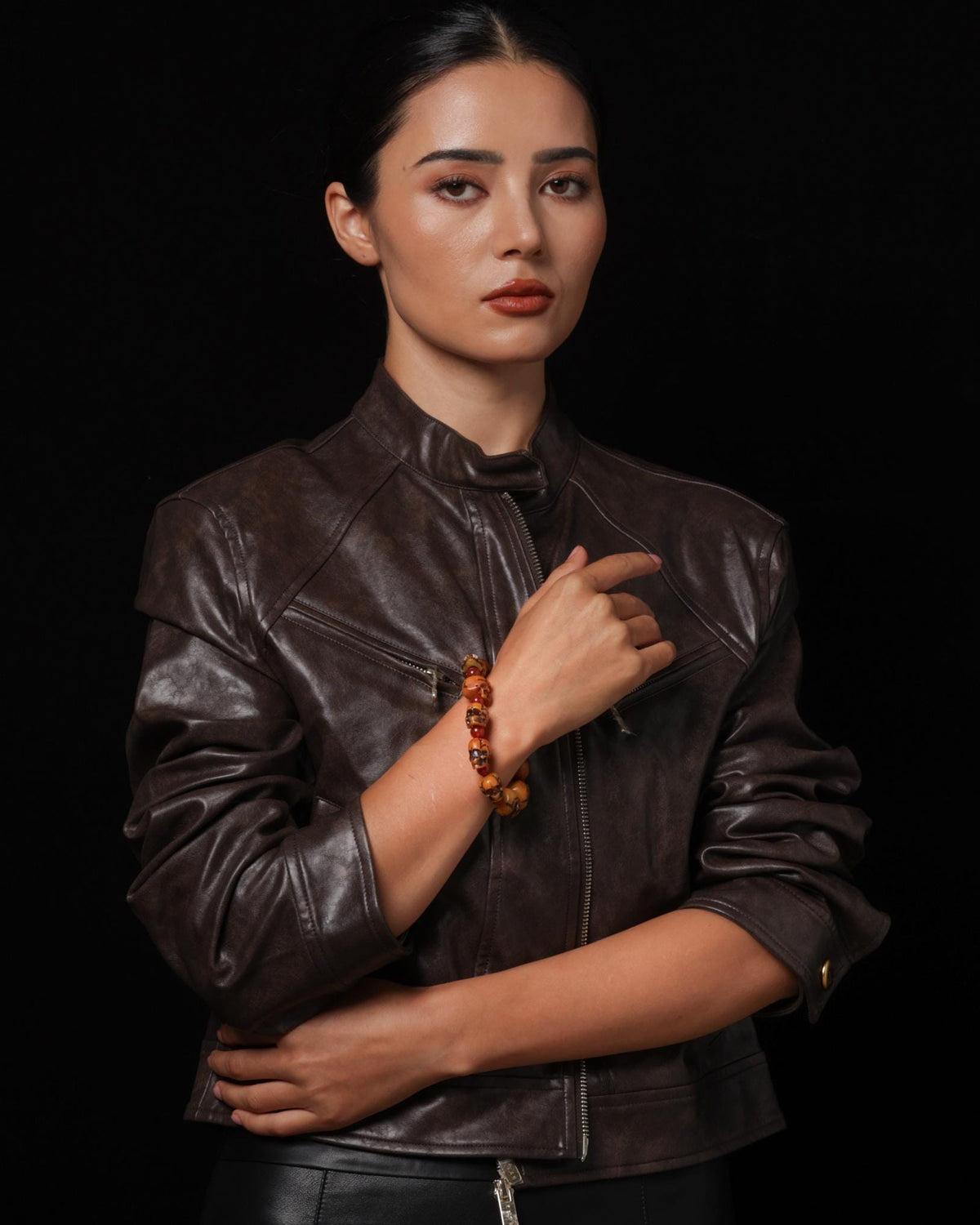 Pulsera de calavera de hueso de yak-4