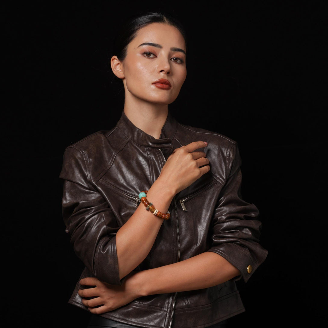 Yak Bone Bracelet with Turquoise & Vajra Bead