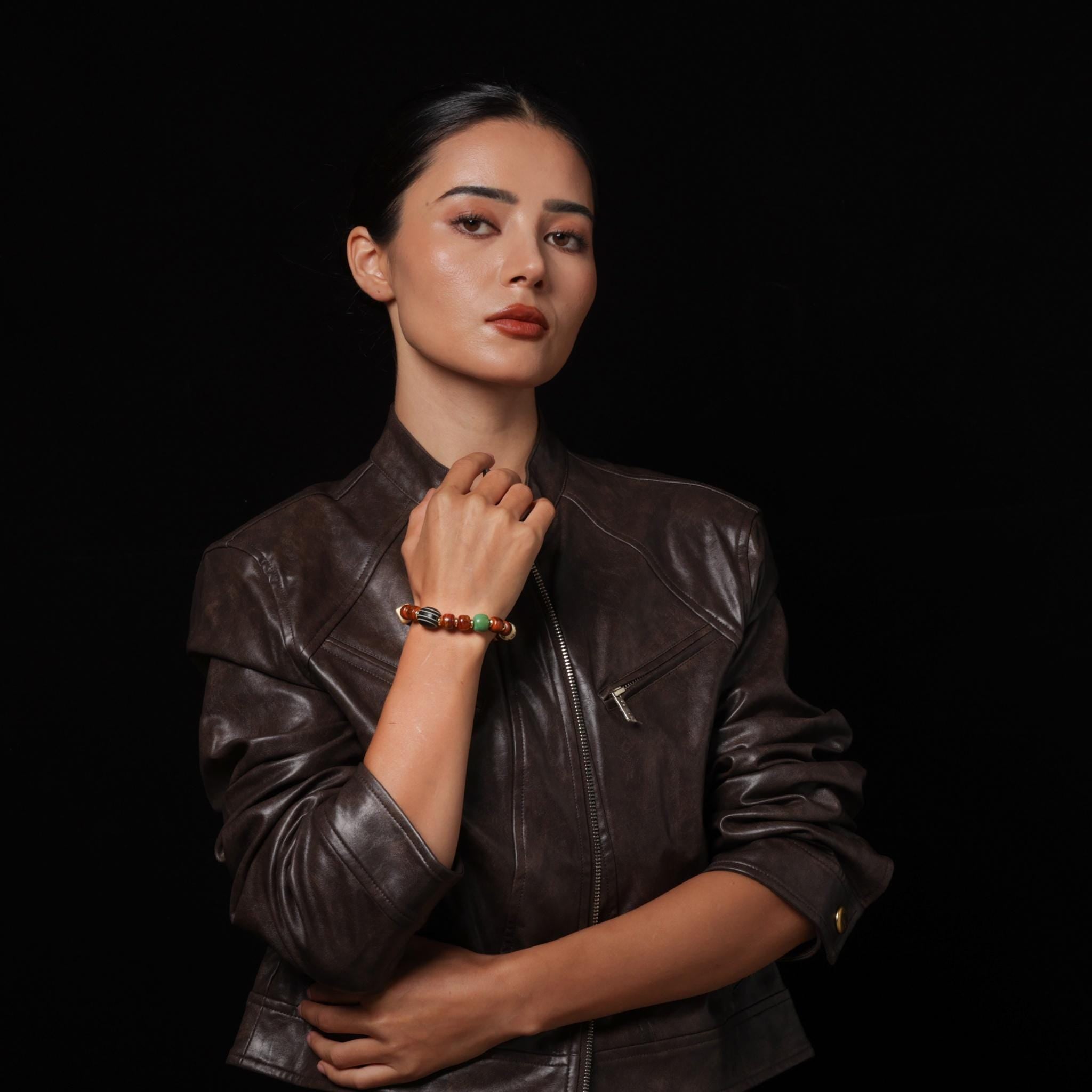 Yak Bone Dzi Skull Bead Bracelet