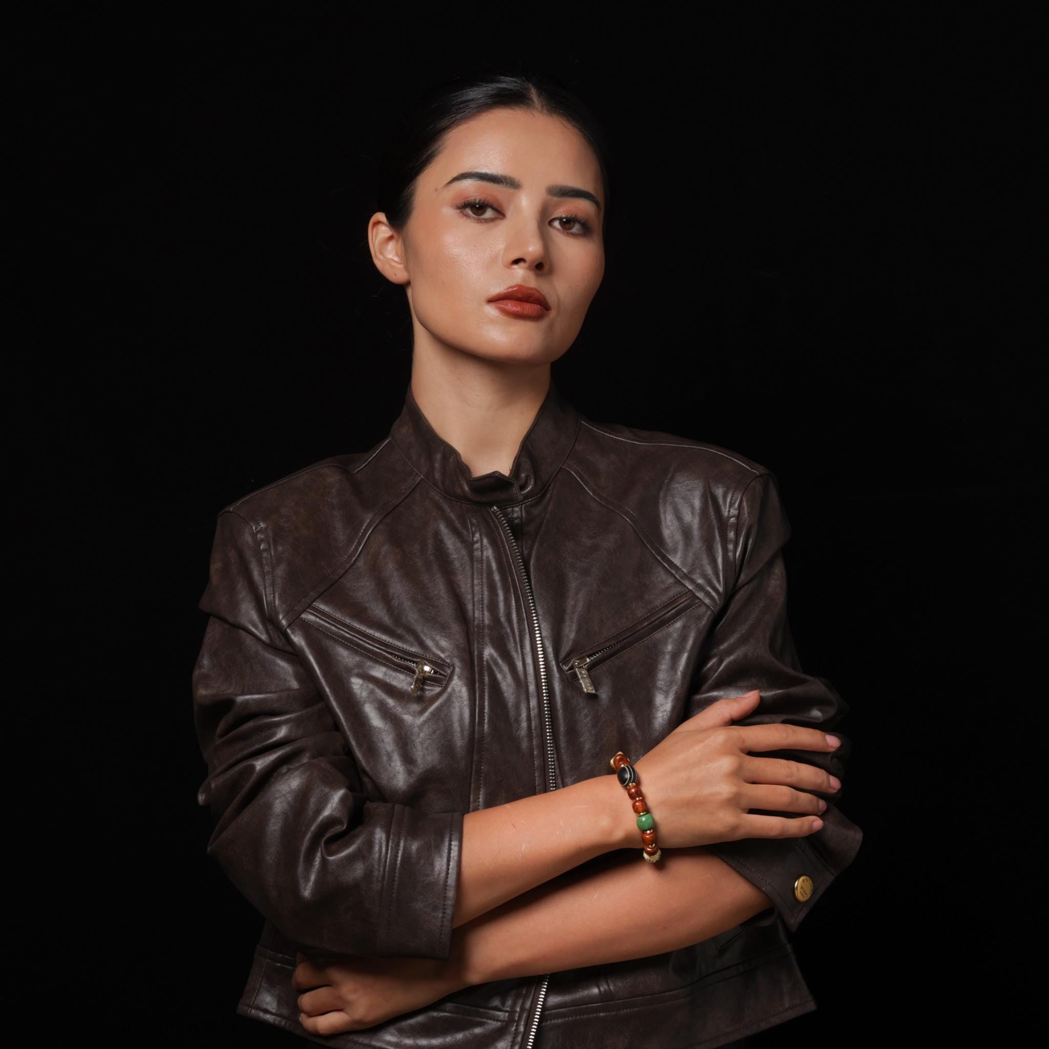 Yak Bone Dzi Skull Bead Bracelet