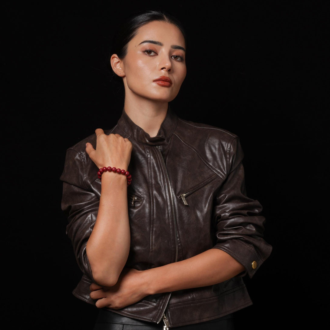 Cinnabar Amulet Mala Bead Bracelet