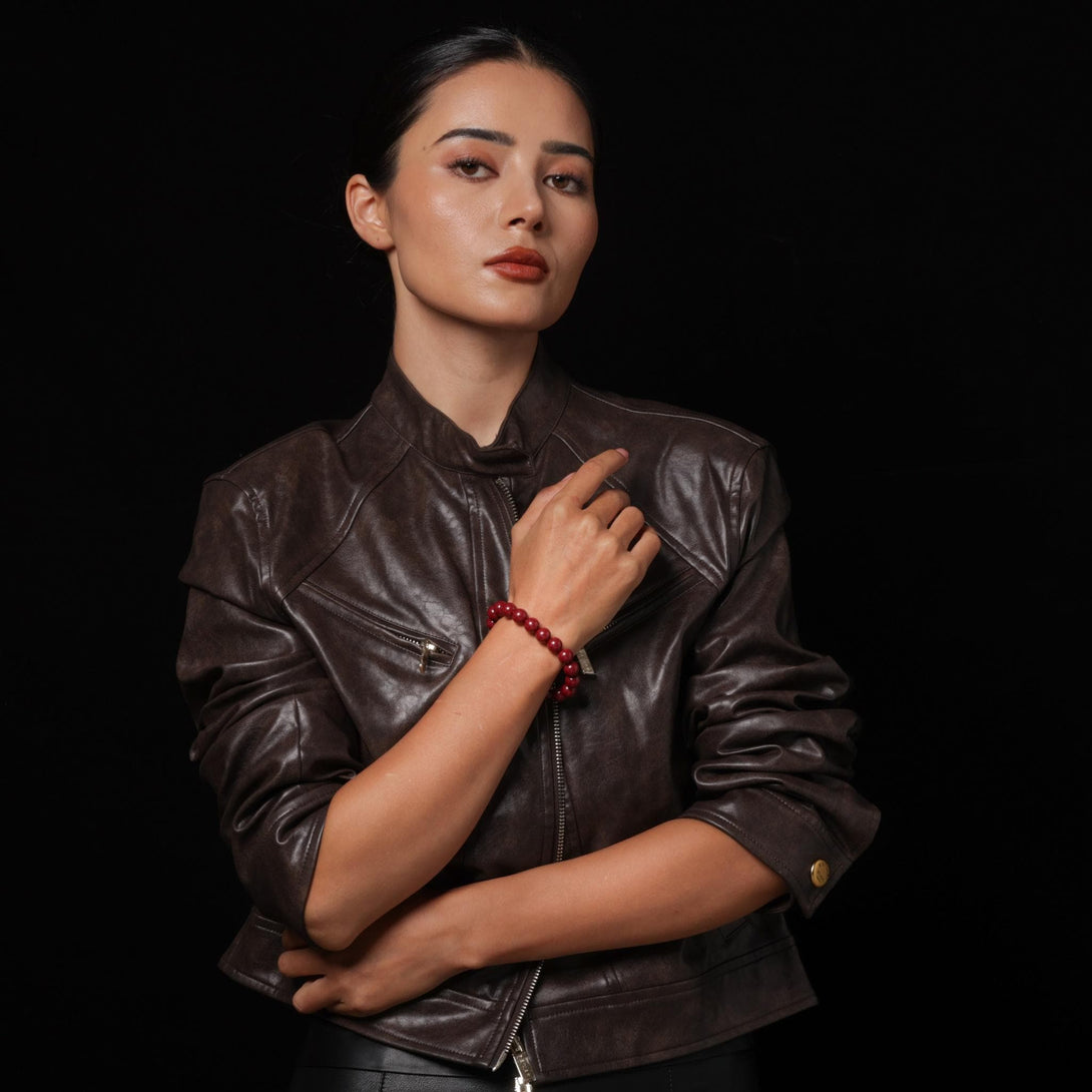 Cinnabar Amulet Mala Bead Bracelet