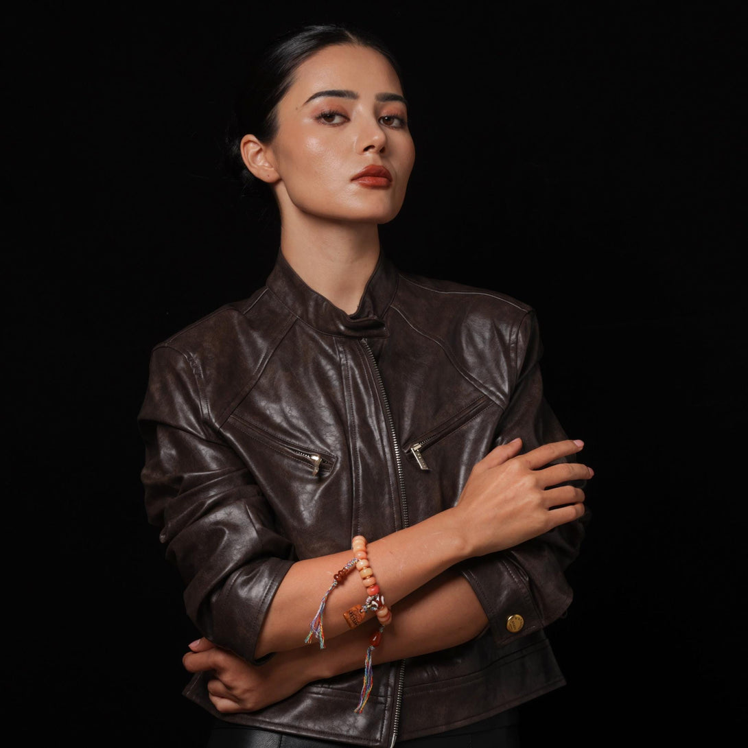 Bone Bracelet Turquoise Diz Yak Wool Tassel Accents