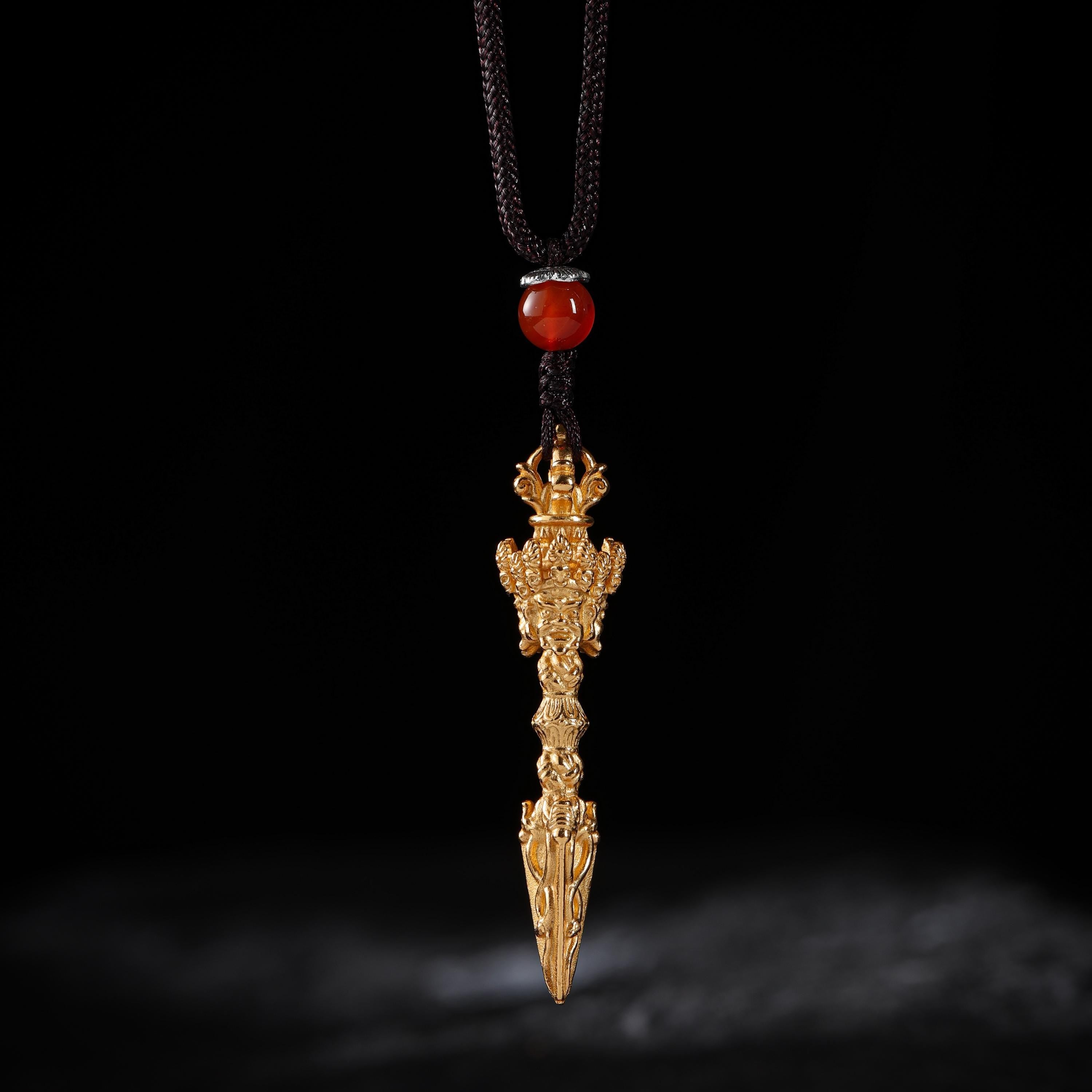 24K Gold Plated Phurba Pendant