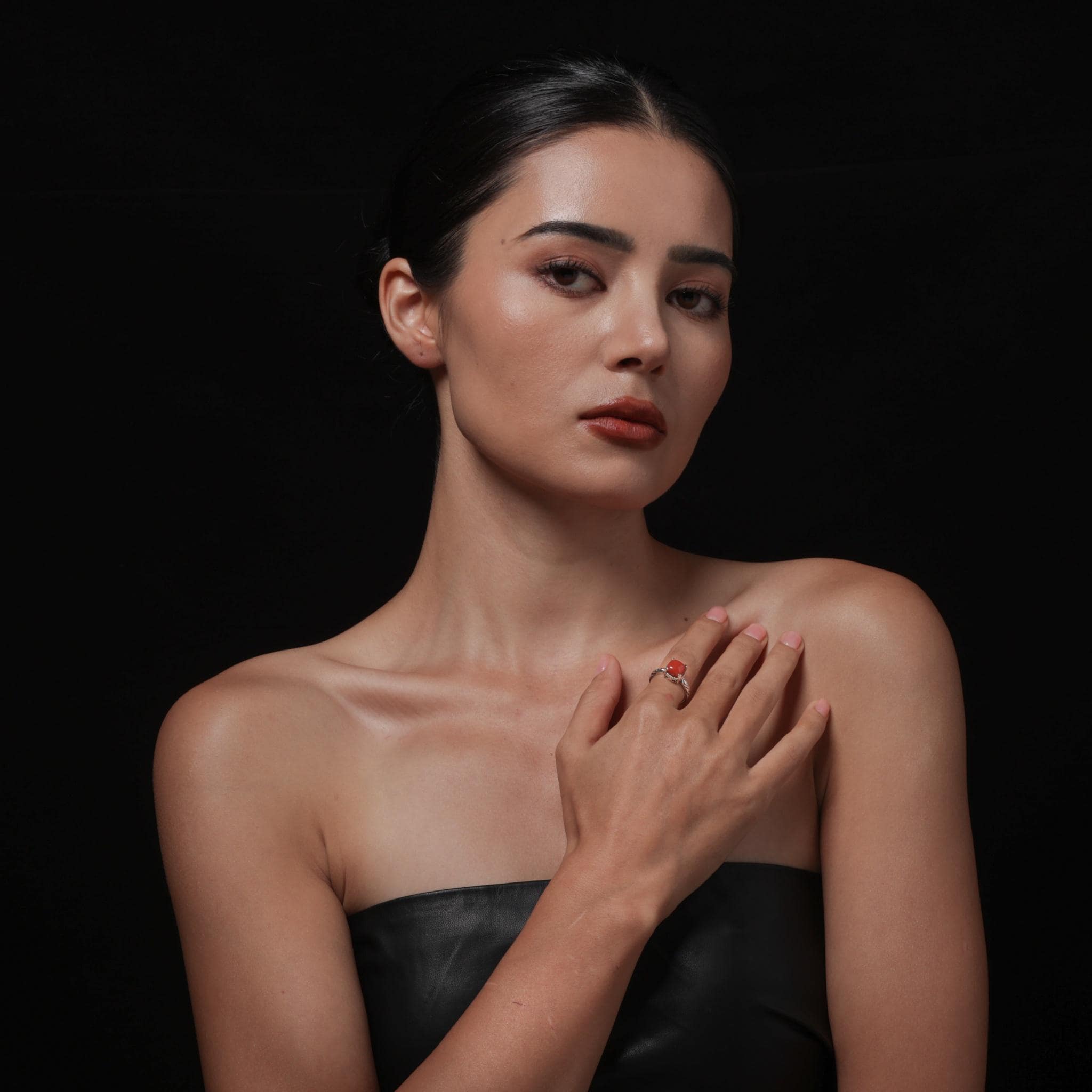 Tibetan Red Agate Sterling Silver Ring Adjustable