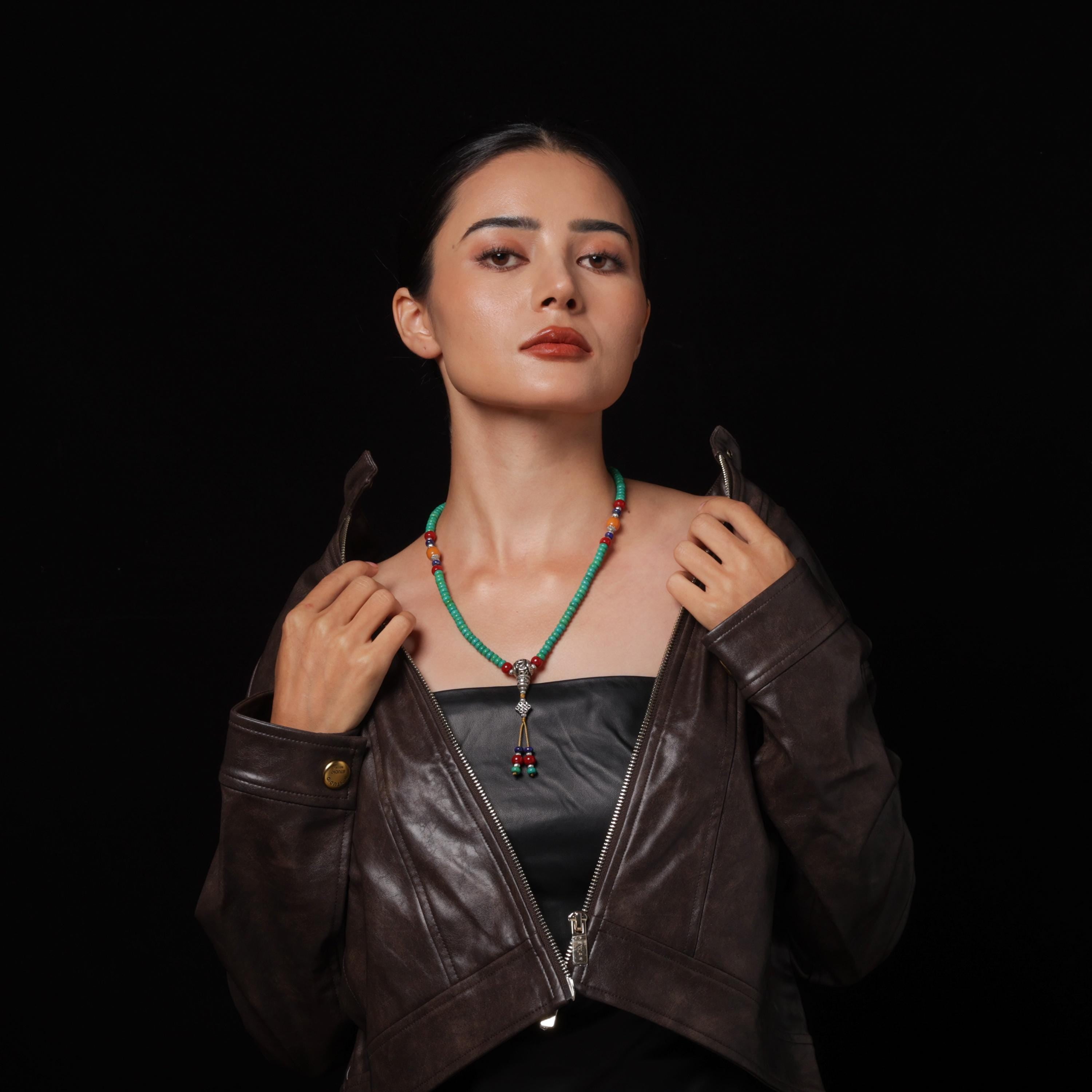 Turquoise Dzi Bead Necklace