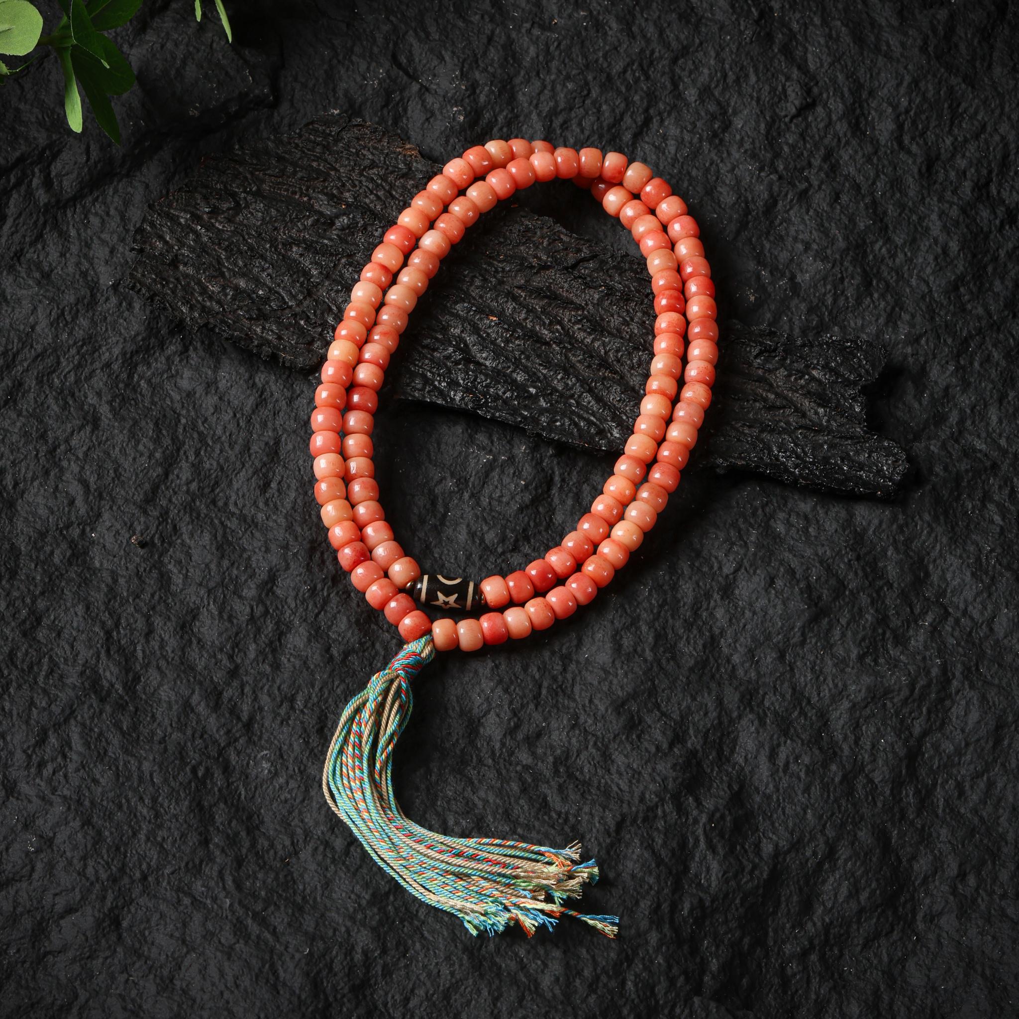 Bone Necklace 108 Dzi Mala Beads