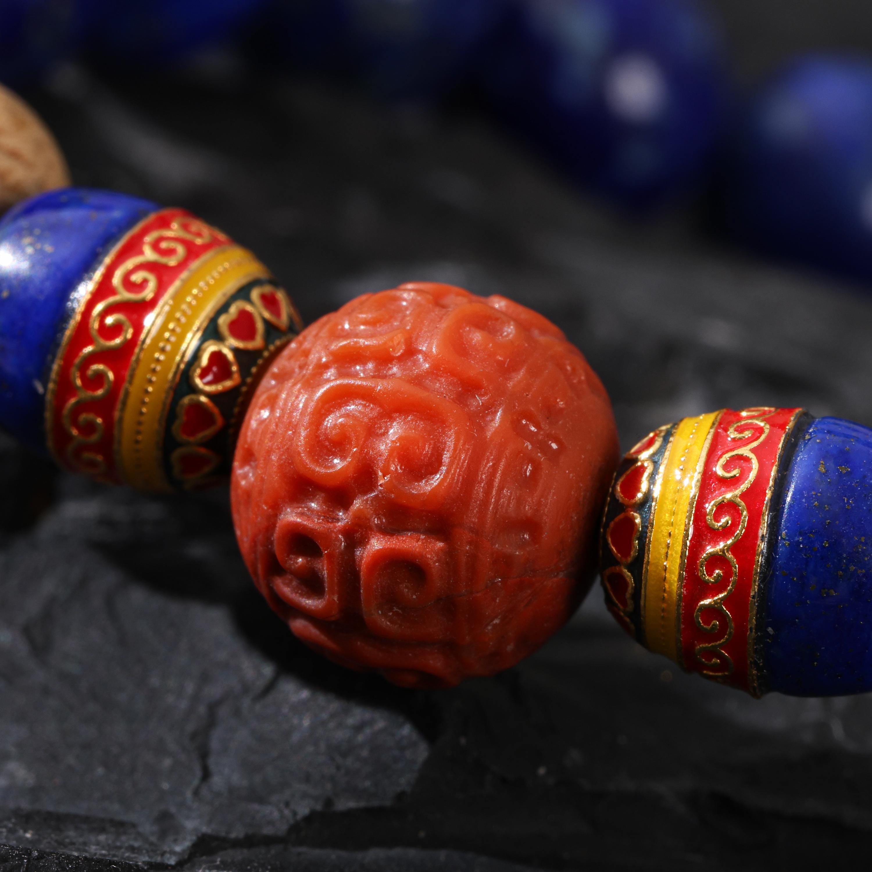 Lapis Lazuli bracelet with Red Agate Gold-plated
