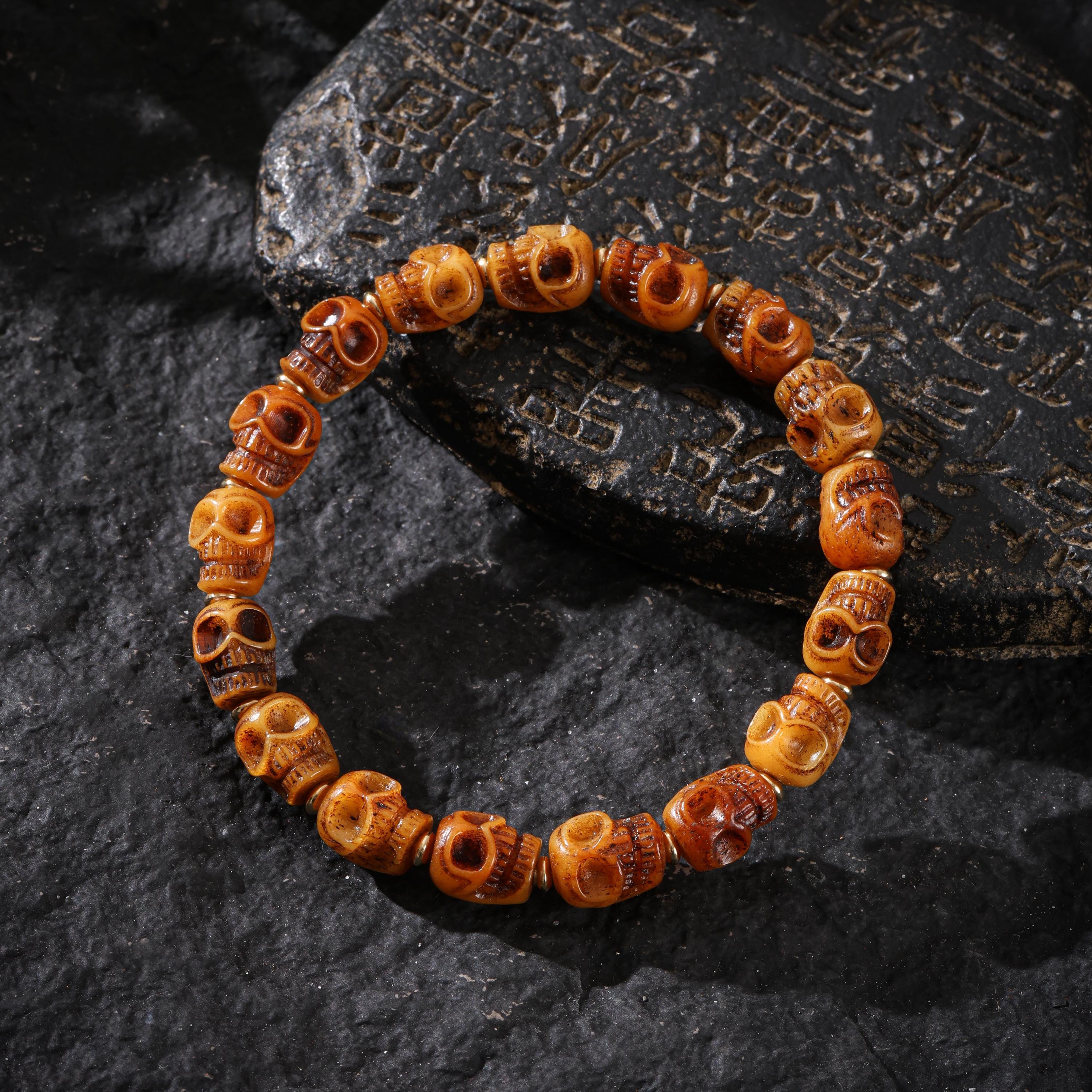 Yak Bone Skull Vintage Bracelet