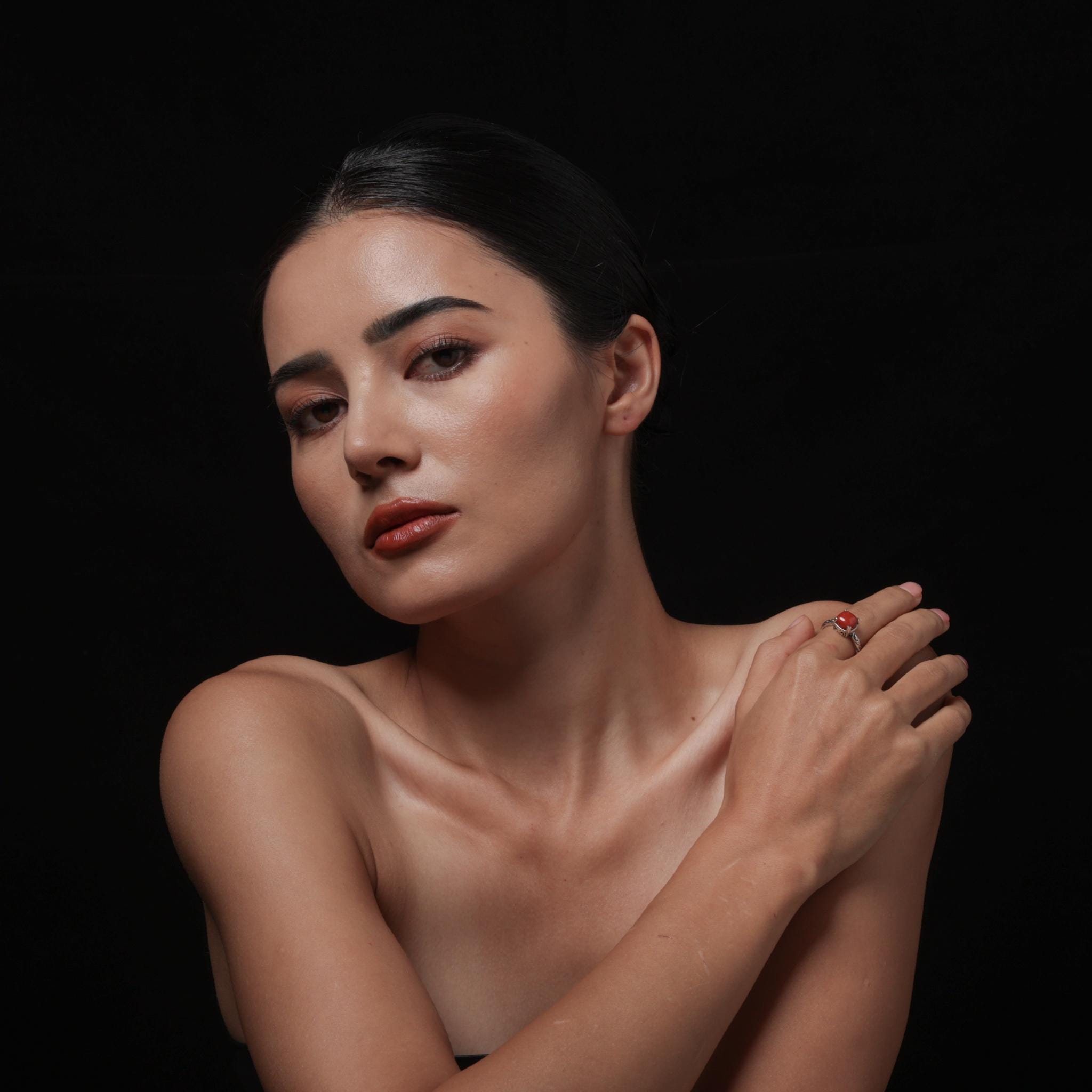 Tibetan Red Agate Sterling Silver Ring Adjustable