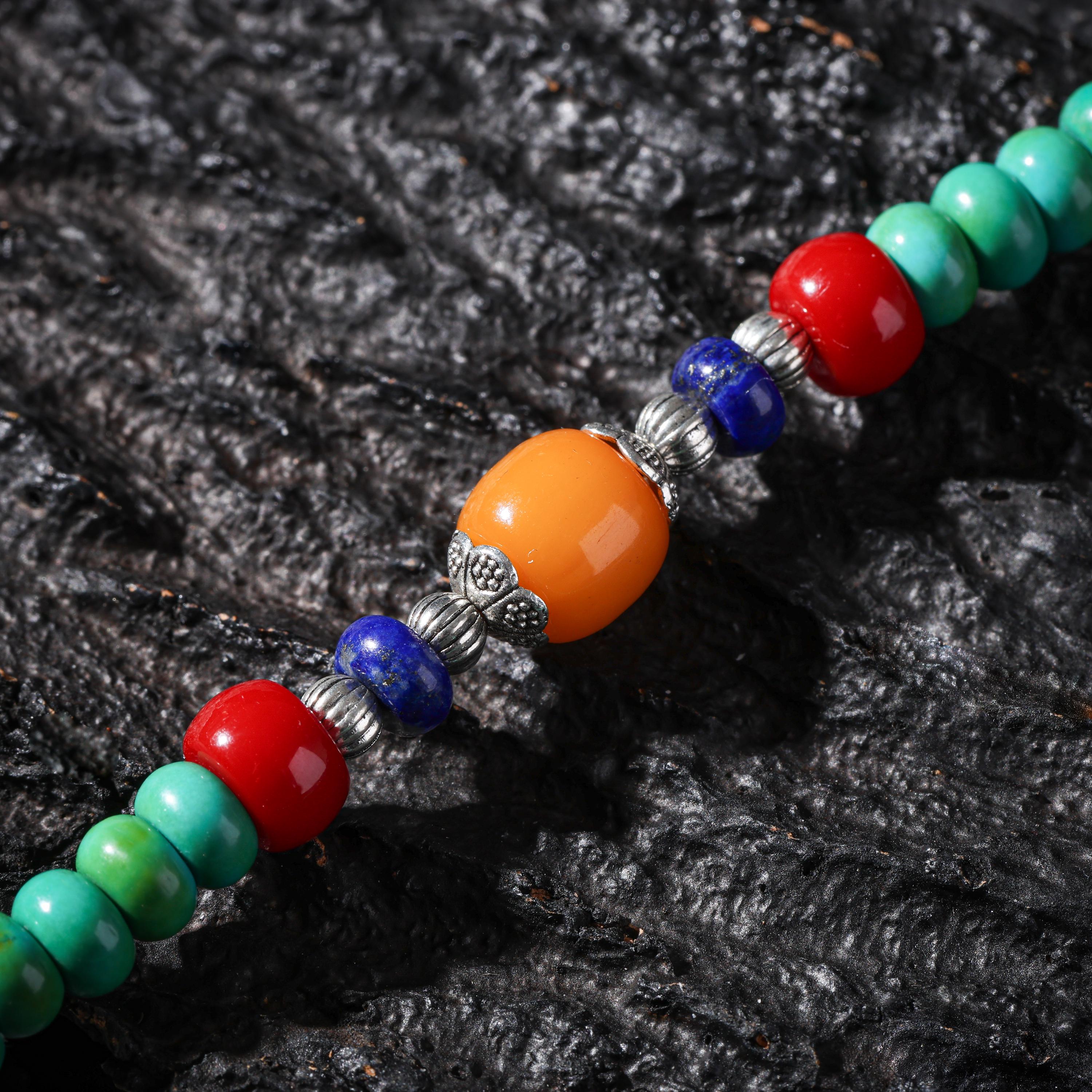 Turquoise Dzi Bead Necklace