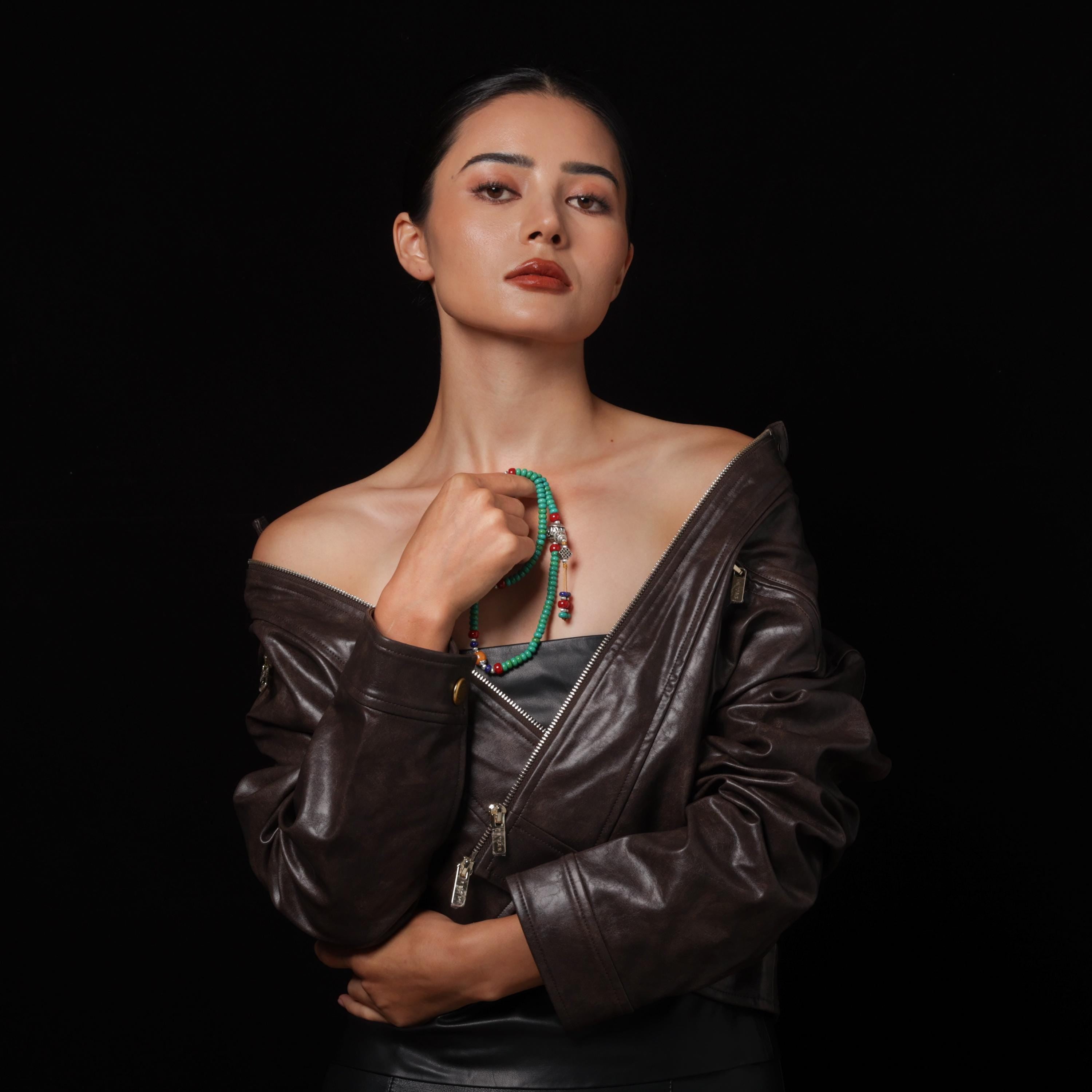 Turquoise Dzi Bead Necklace