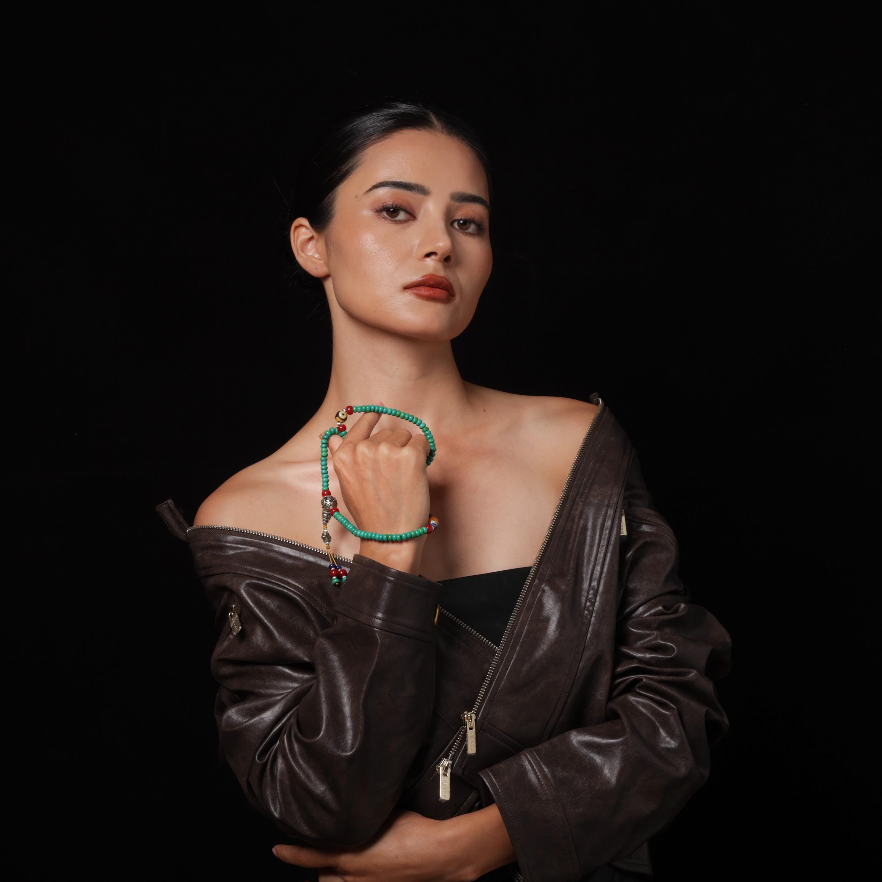 Turquoise Dzi Bead Necklace