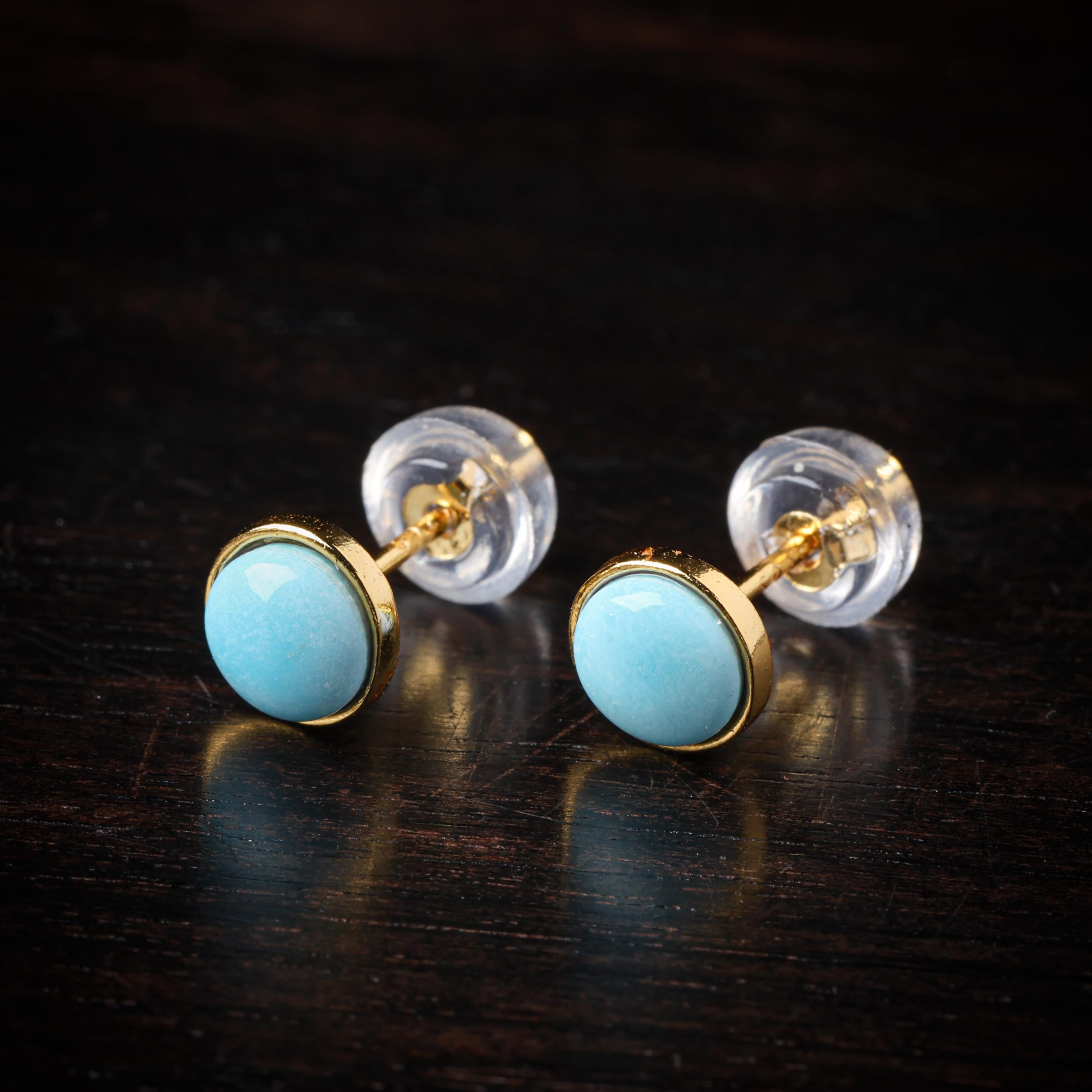 Gold Plated Turquoise Earrings