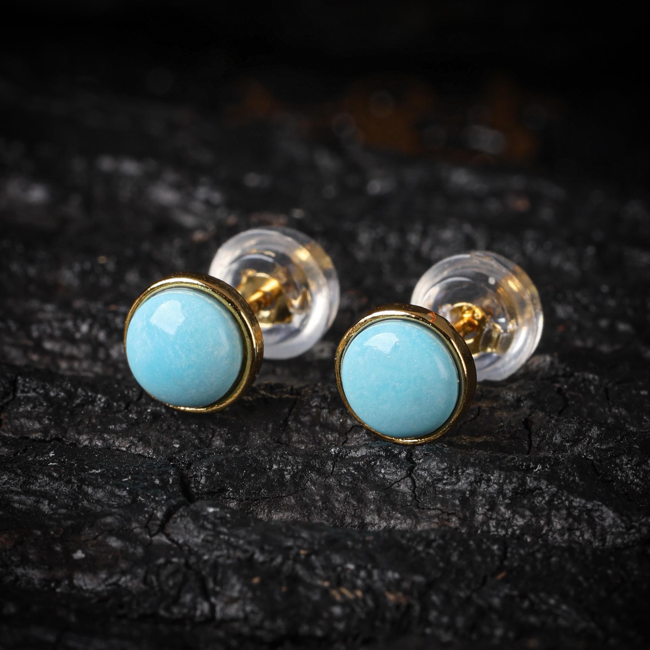 Gold Plated Turquoise Earrings