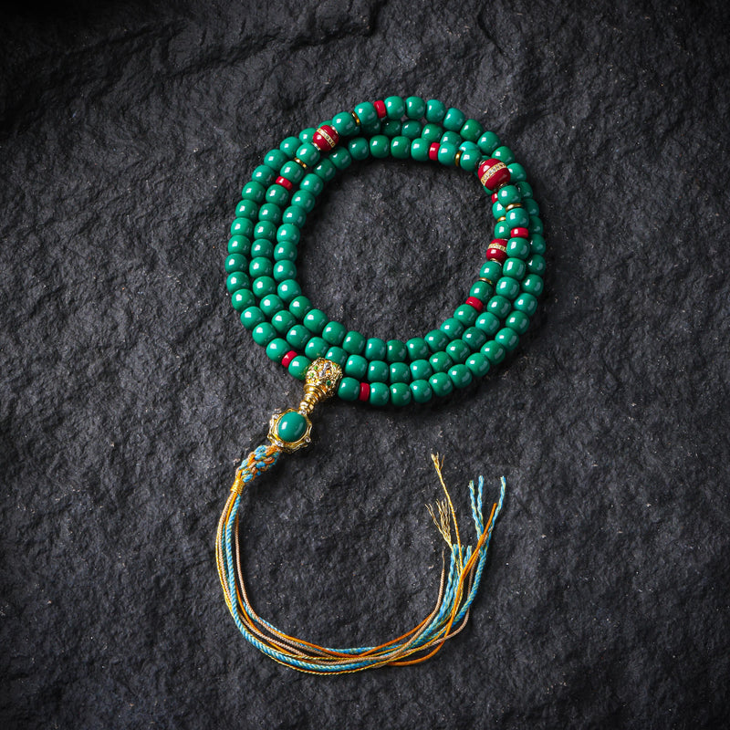 Turquoise 108-Bead Mala Necklace