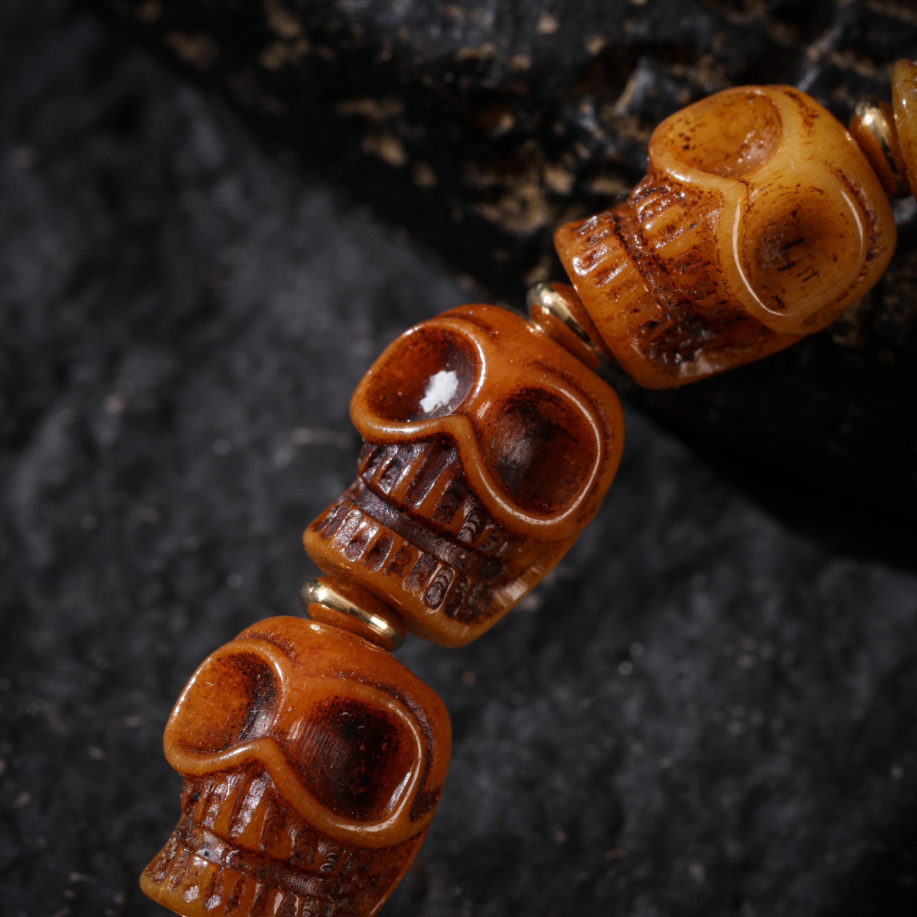 Yak Bone Skull Vintage Bracelet