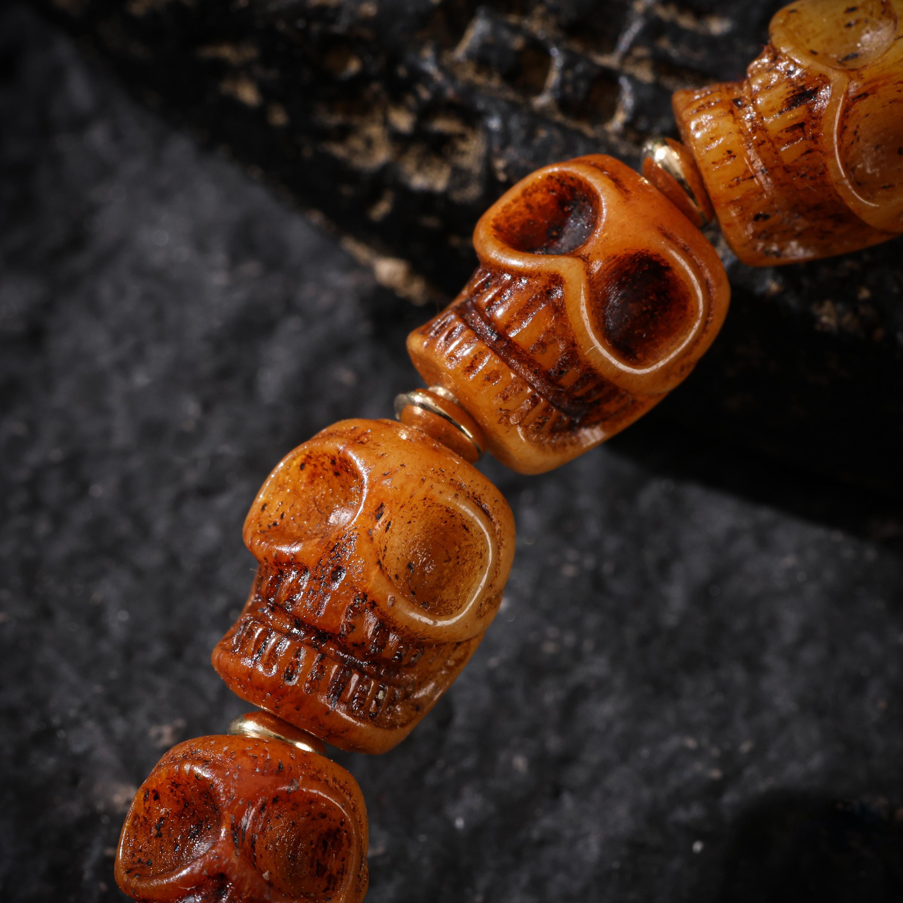 Yak Bone Skull Vintage Bracelet