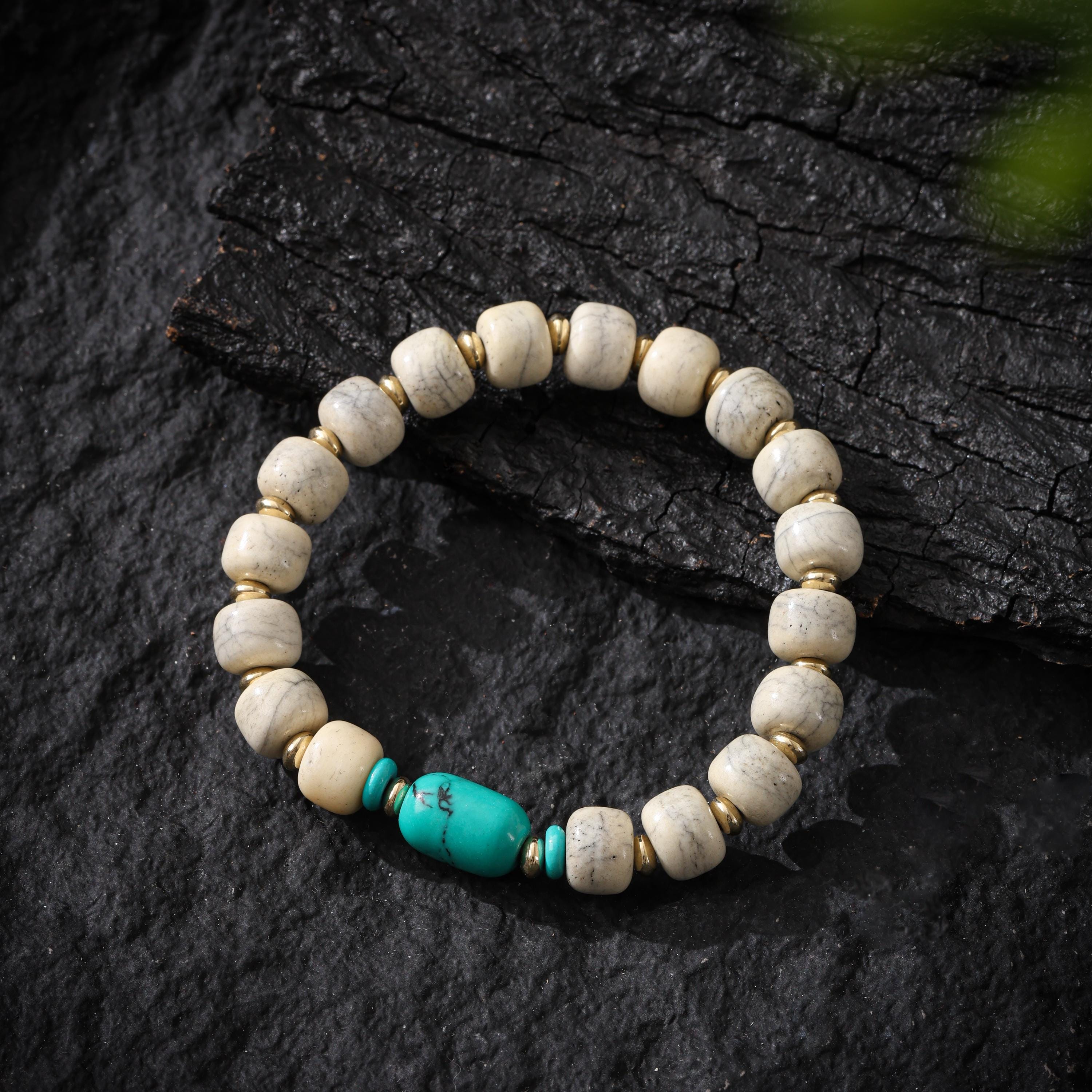 Bone Bracelet Turquoise Jewelry