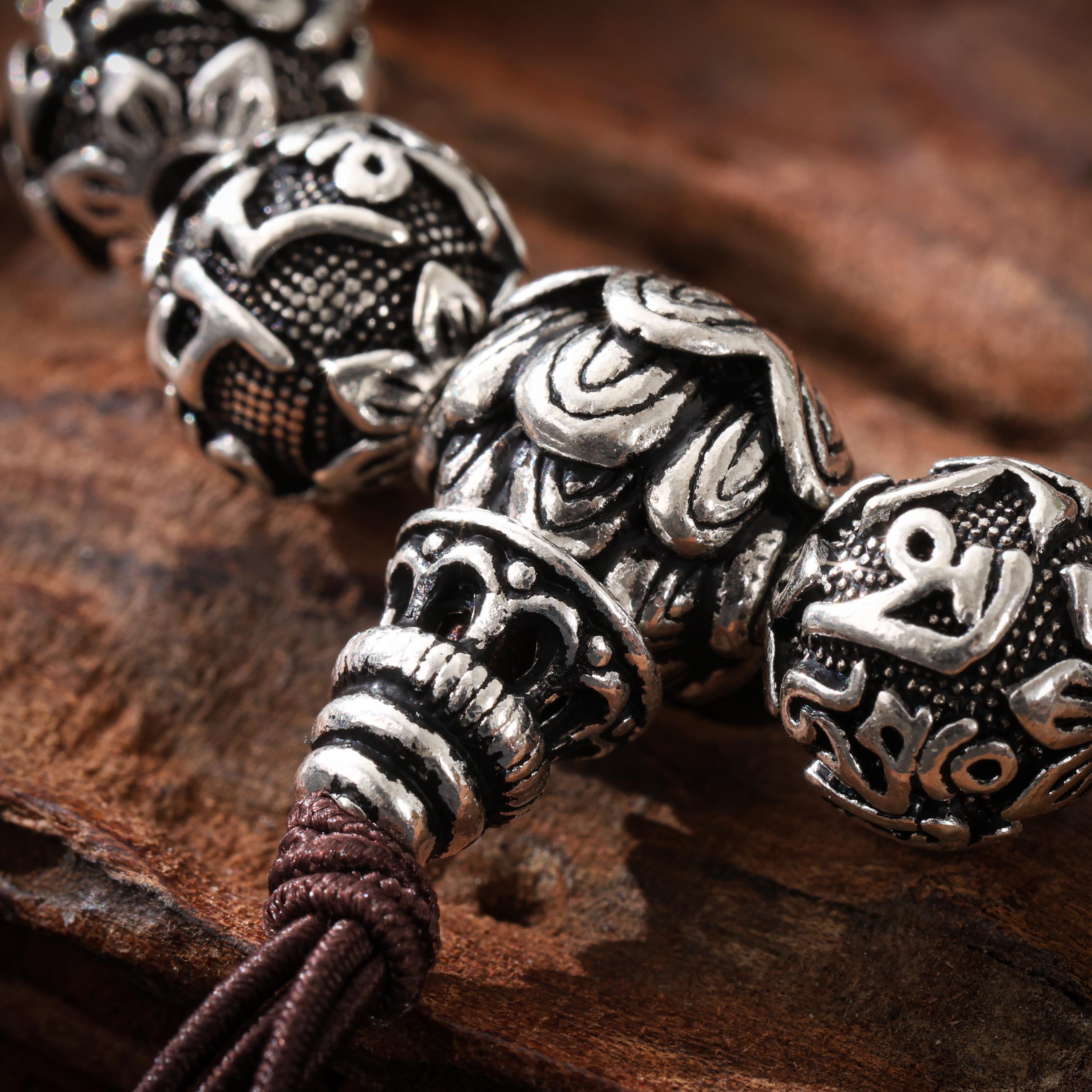 Tibetan Om Silver Bracelet