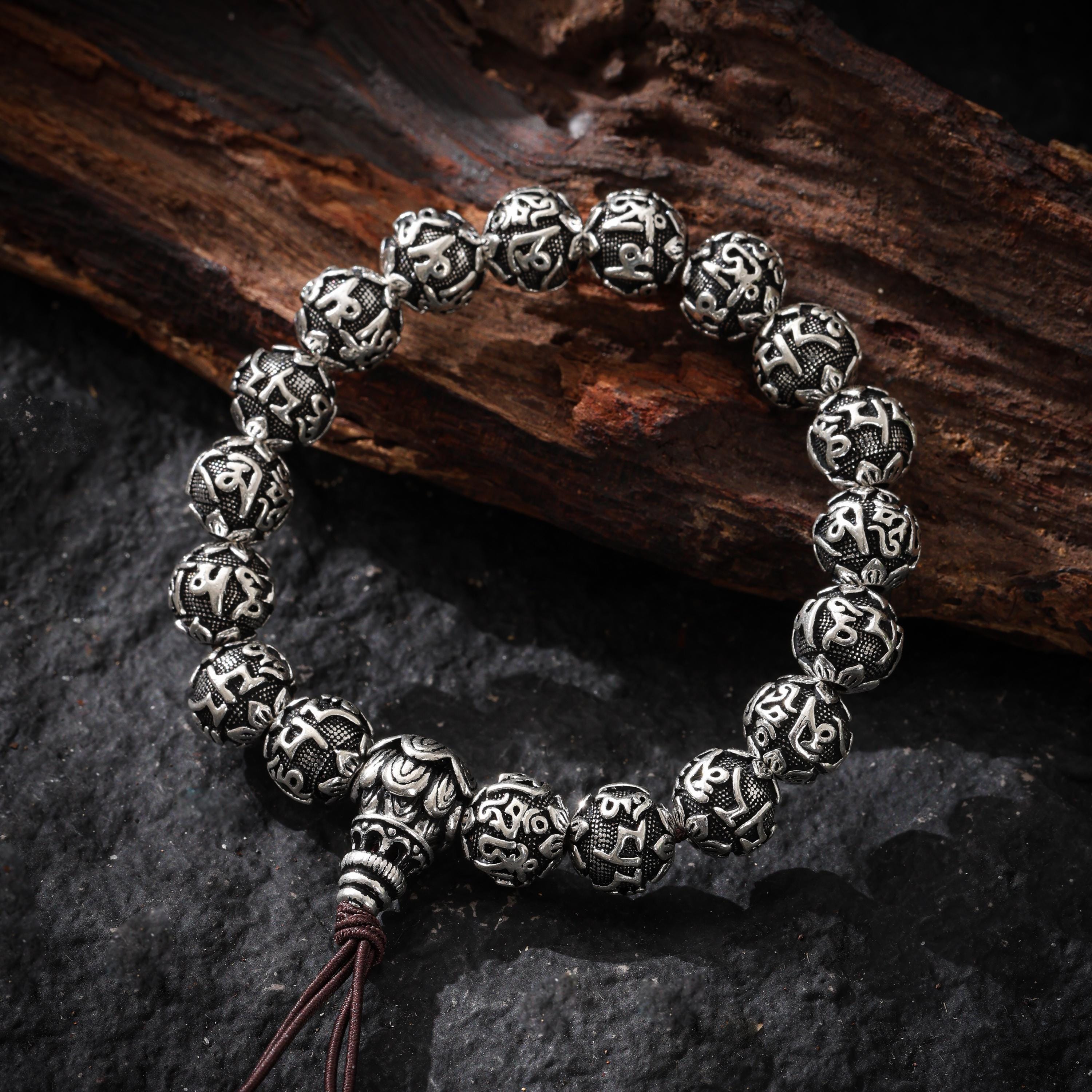 Tibetan Om Silver Bracelet