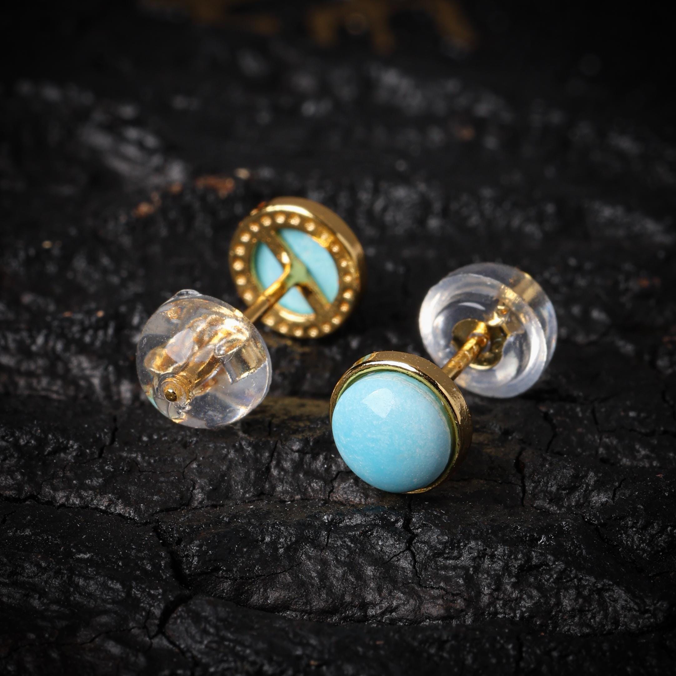Gold Plated Turquoise Earrings