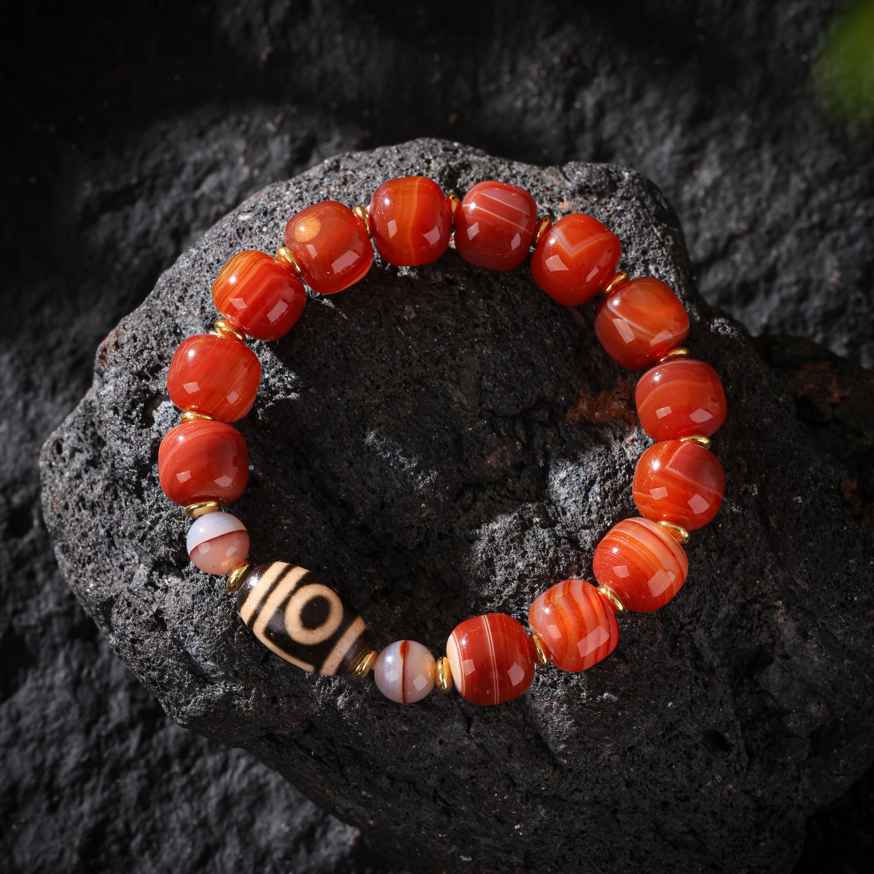 Mala Bracelet One-Eyed Dzi Sardonyx