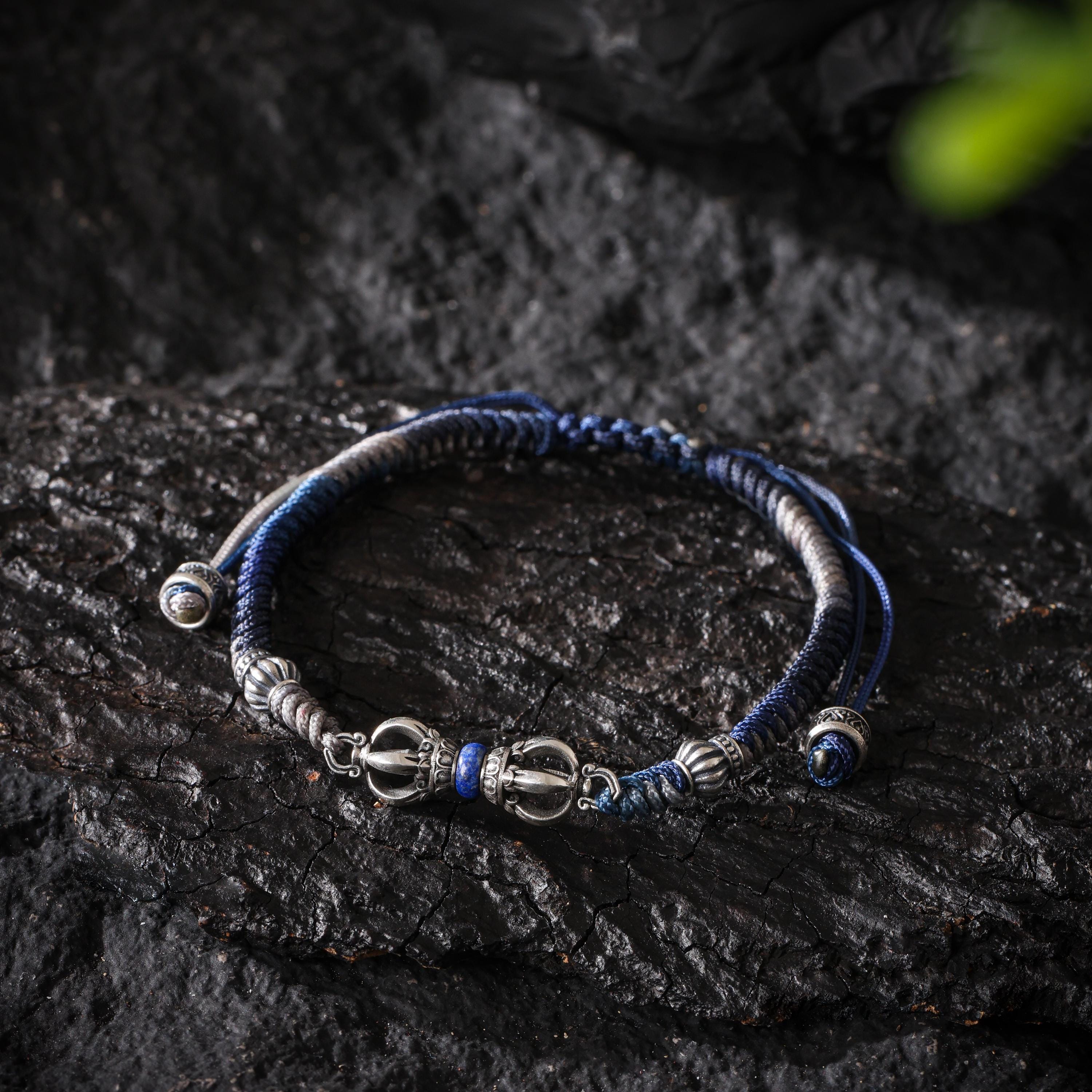 Vajra Bracelet Sterling Silver Braided Bracelet