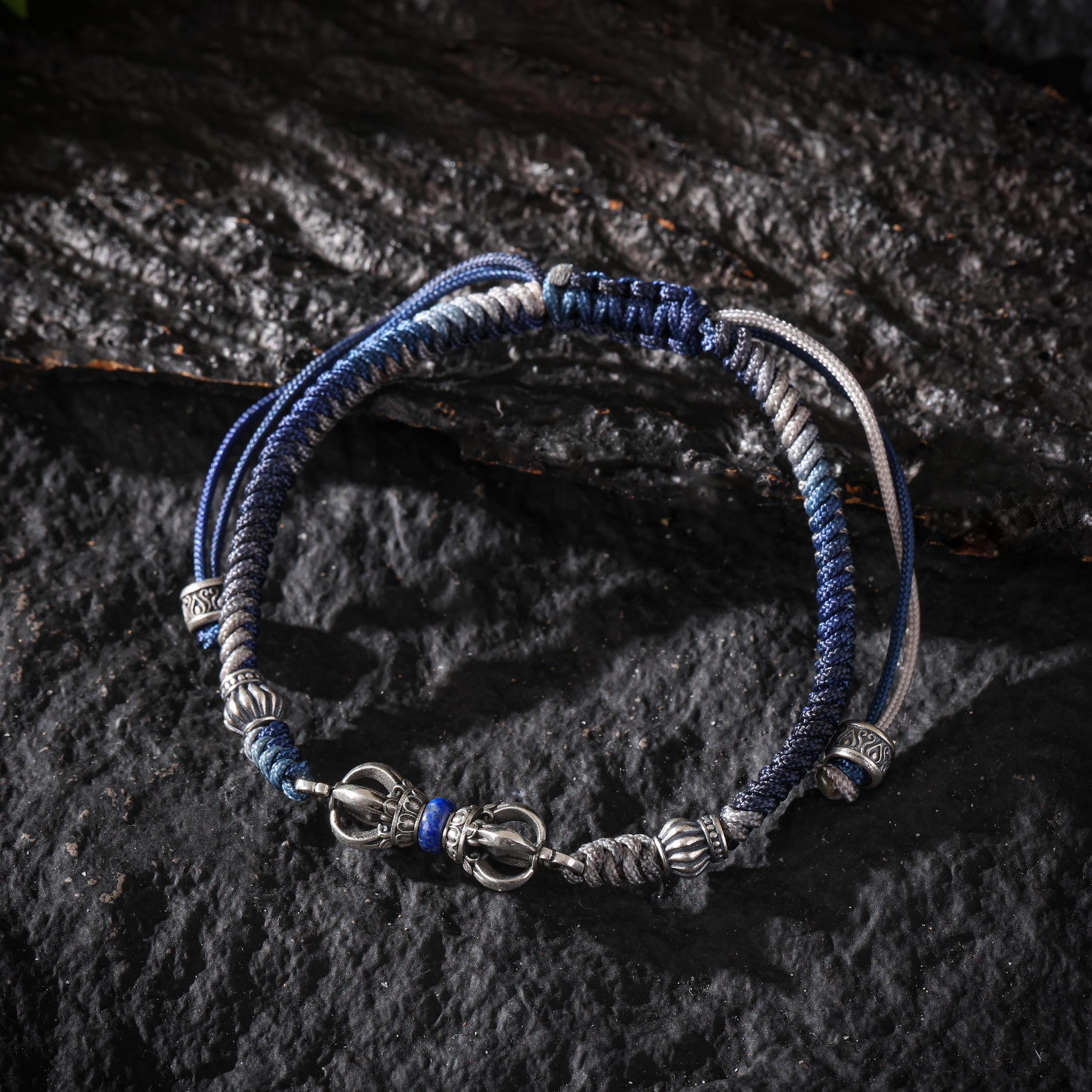 Vajra Bracelet Sterling Silver Braided Bracelet