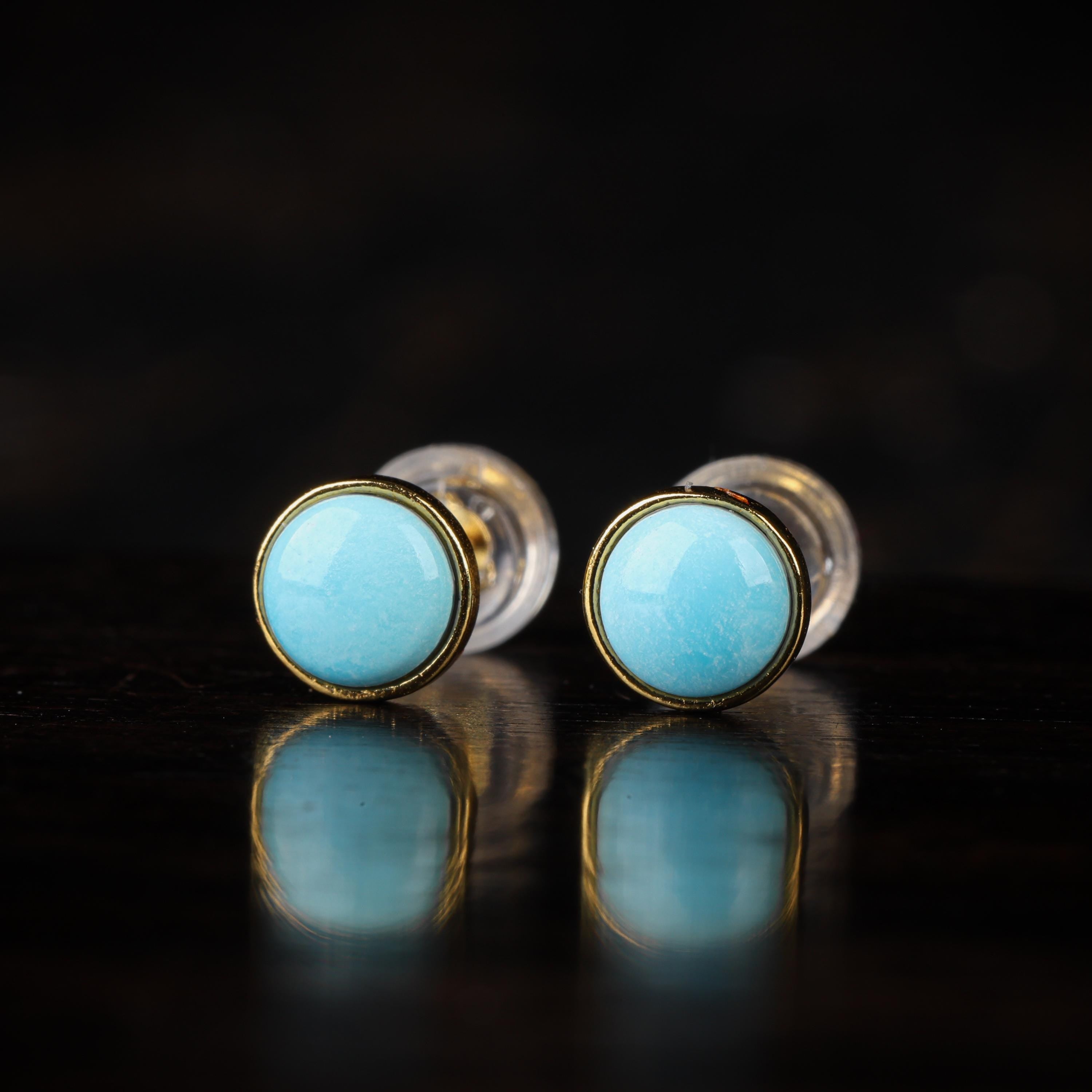 Gold Plated Turquoise Earrings