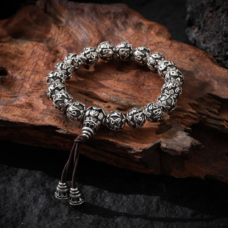 Tibetan Om Silver Bracelet
