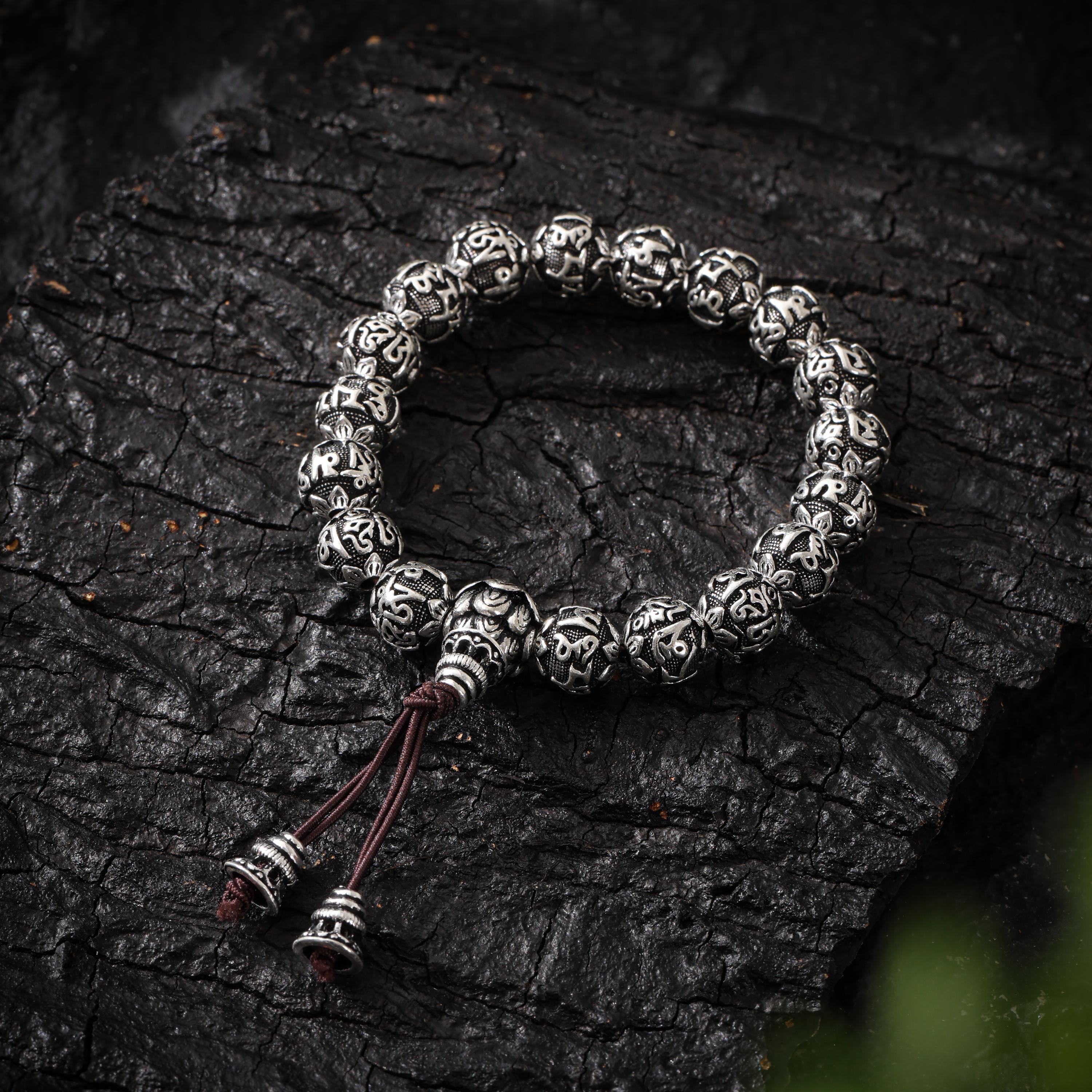 Tibetan Om Silver Bracelet