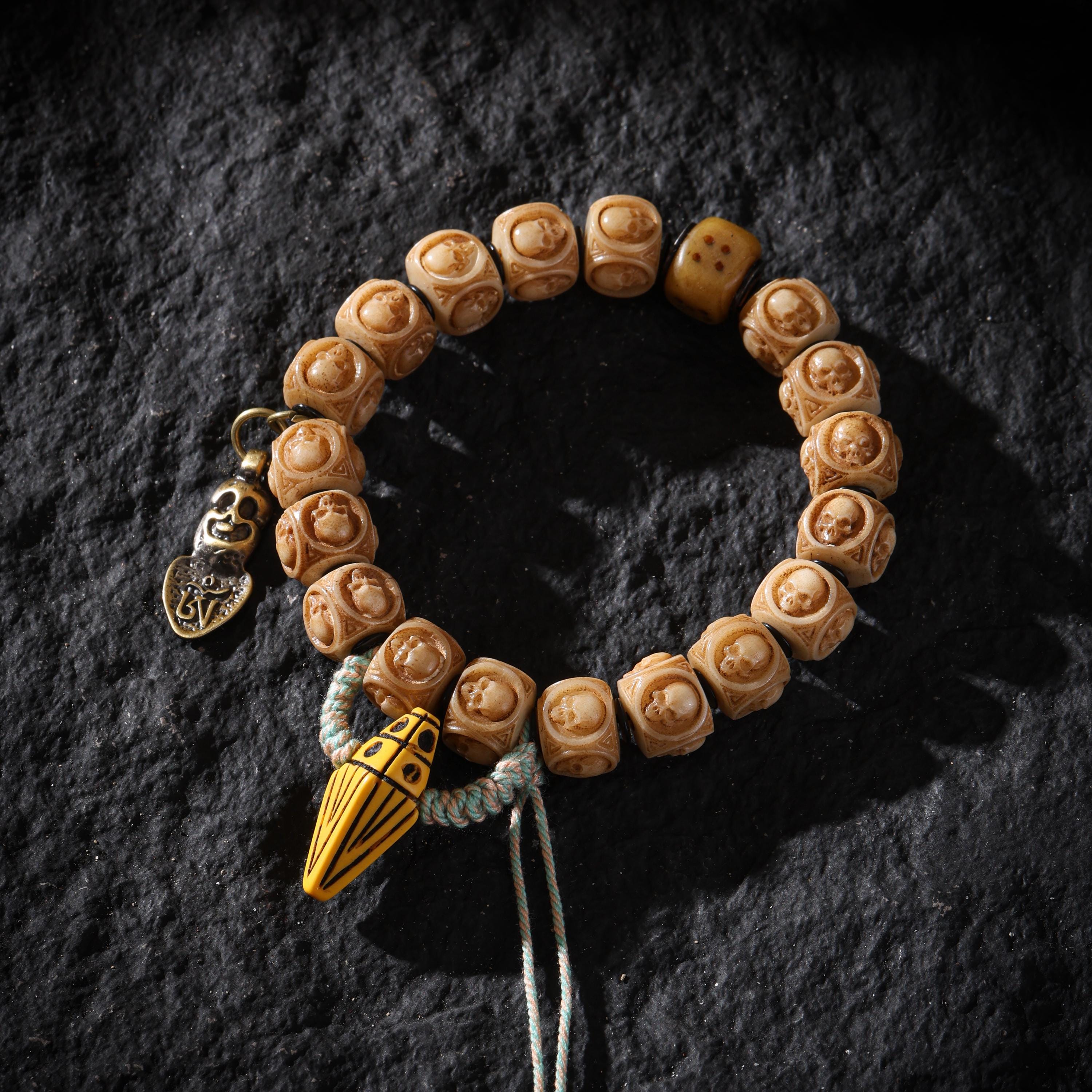 Yak Bone Skull Bracelet