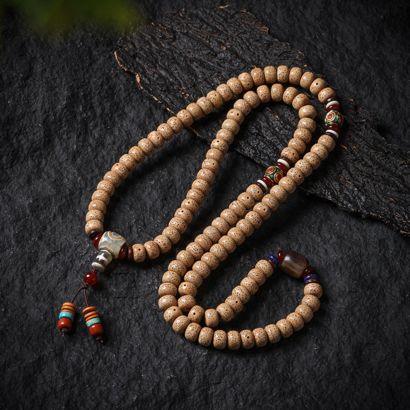 Bodhi Seed 108-Bead Mala Necklace