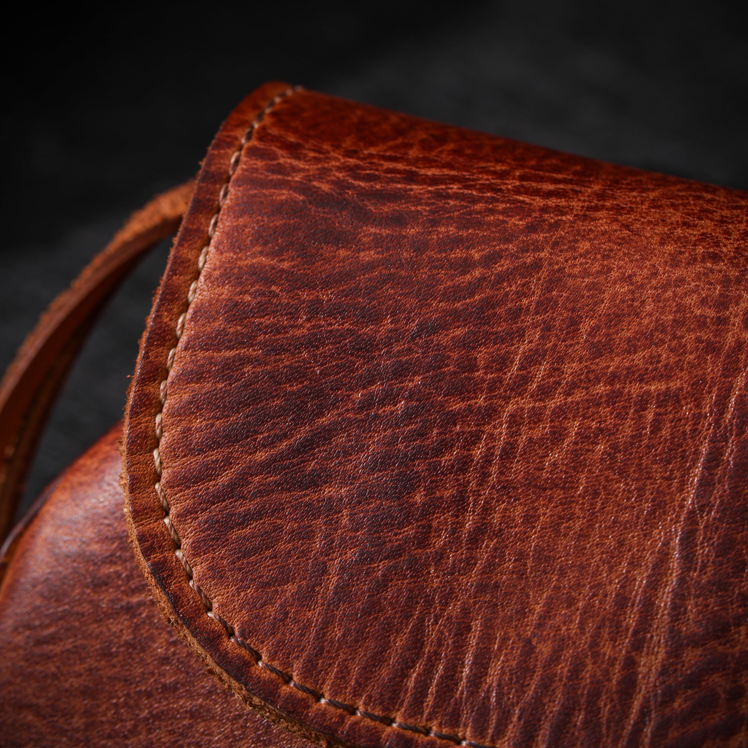 AURA DEER Leather Jewelry Pouch | Full-Grain Cowhide | Velvet Lined | Roomy Travel Pouch