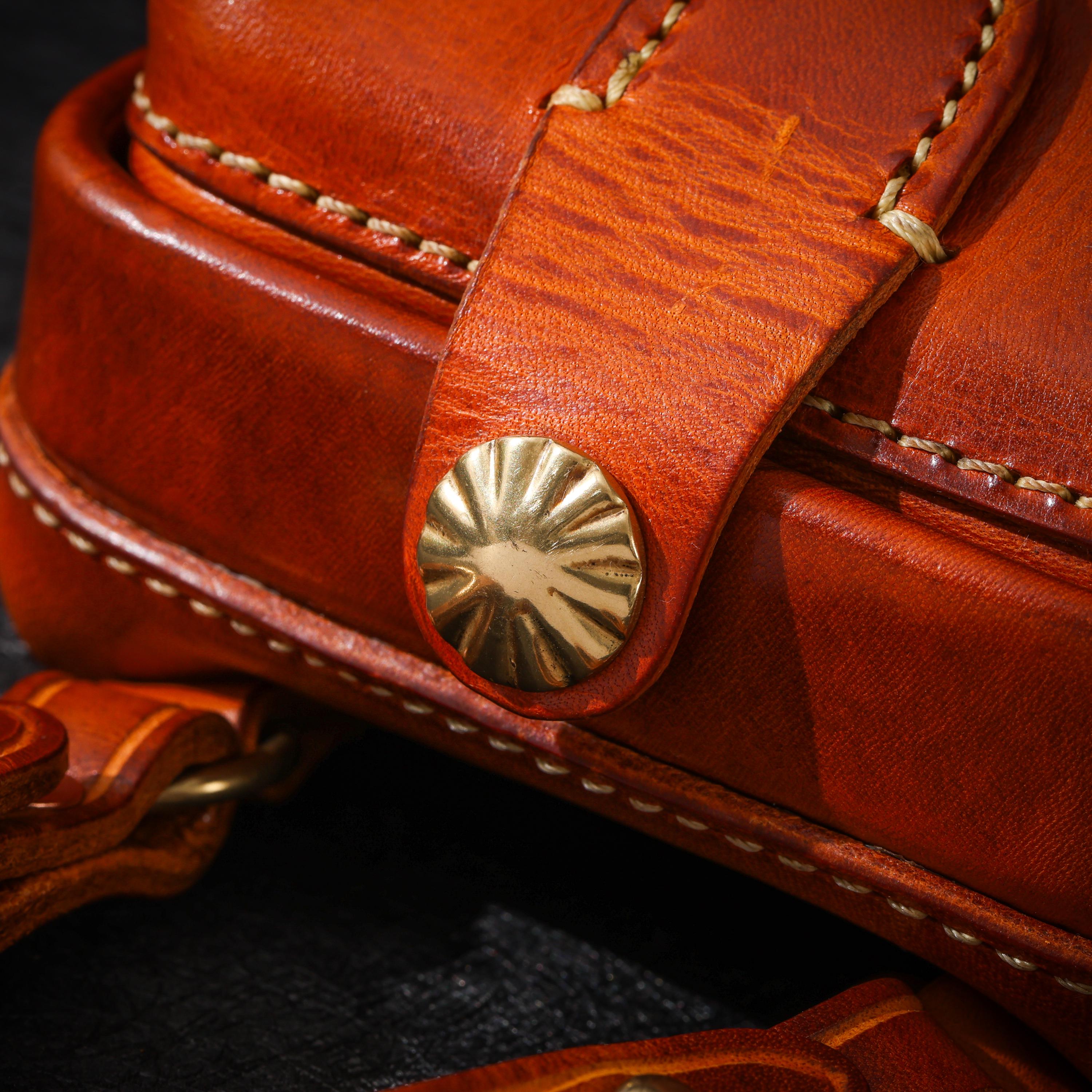 AURA DEER Vintage Veg-Tan Leather Pouch | Handmade Drawstring Rustic Jewelry Storage Bag