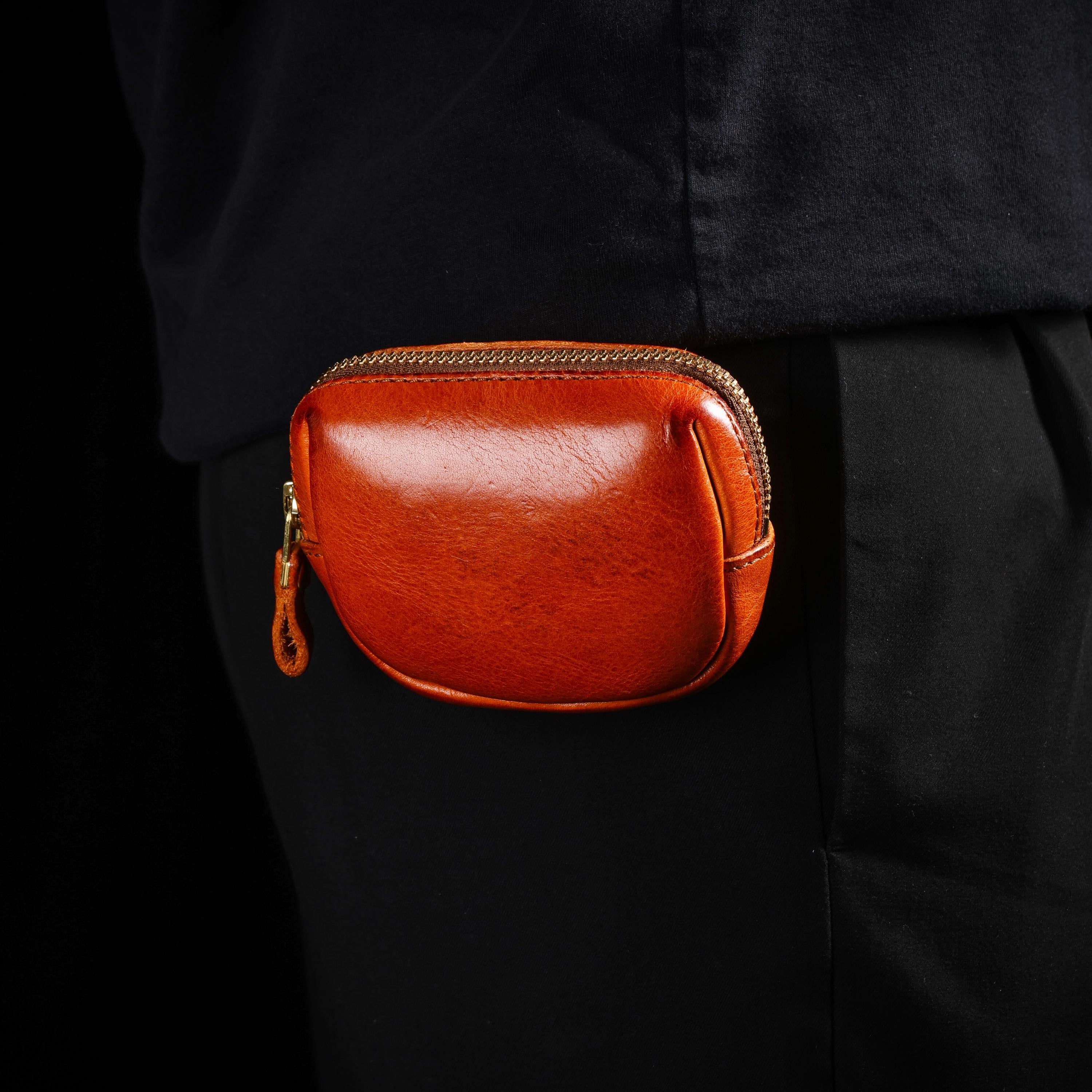 AURA DEER Oiled Cowhide Jewelry Pouch | Full-Grain Cowhide Leather Mini Travel Case