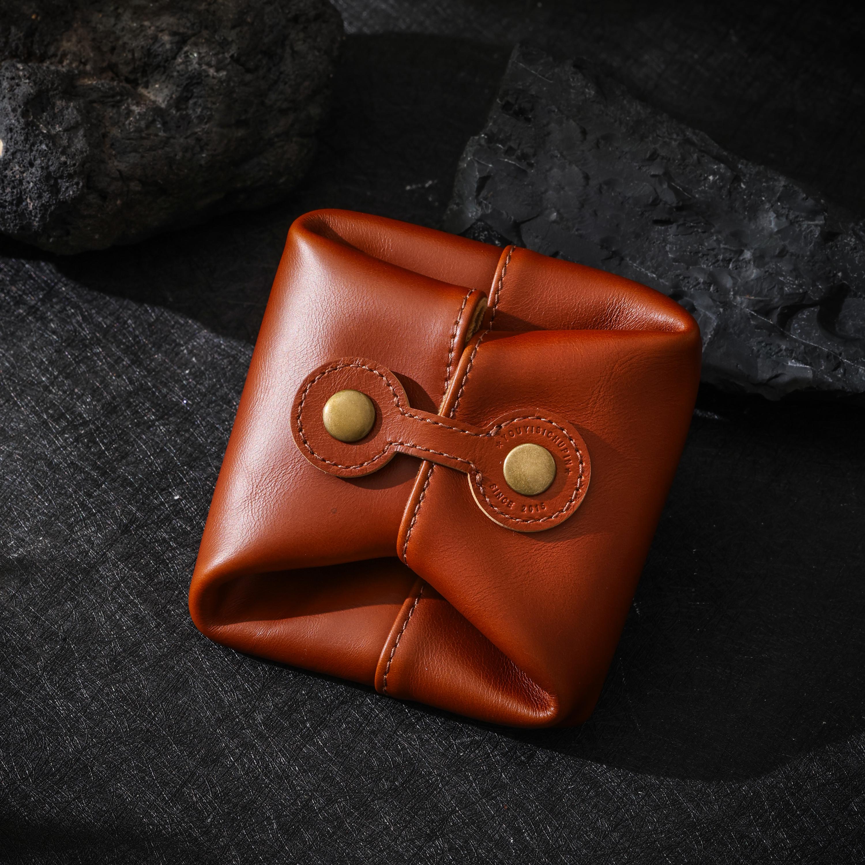 AURA DEER Leather Jewelry Pouch | Full-Grain Cowhide | Velvet Lined | Roomy Travel Pouch