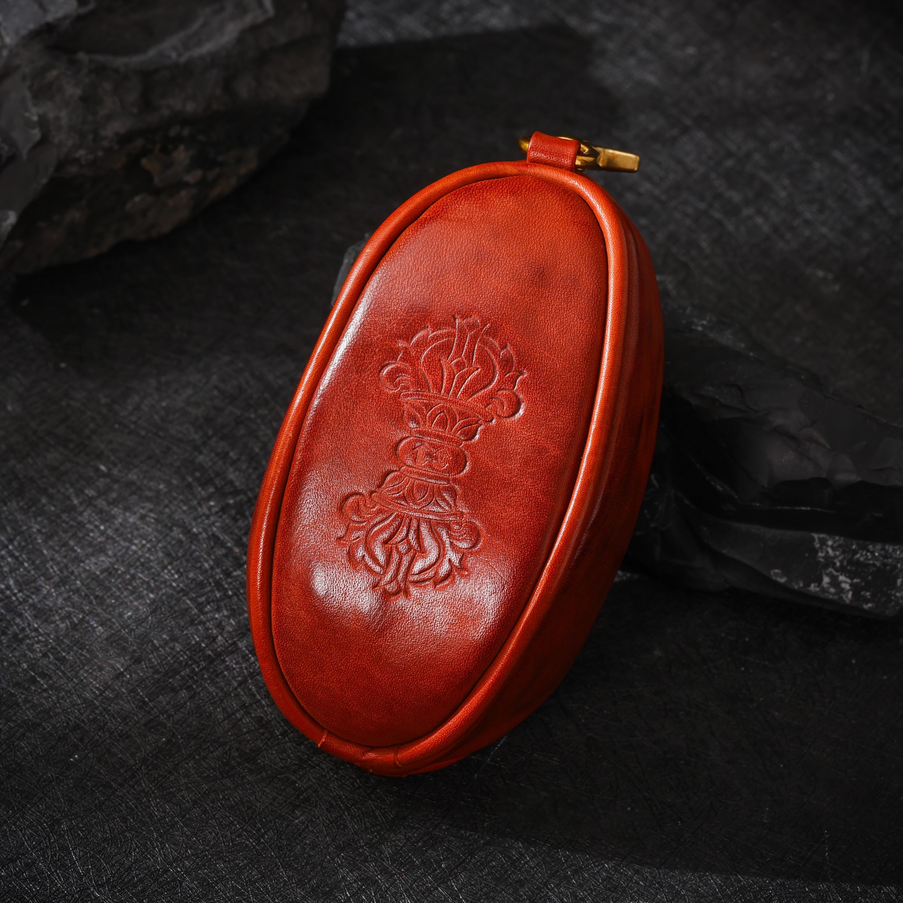 AURA DEER Leather Jewelry Pouch | Veg-Tanned Cowhide Travel Case