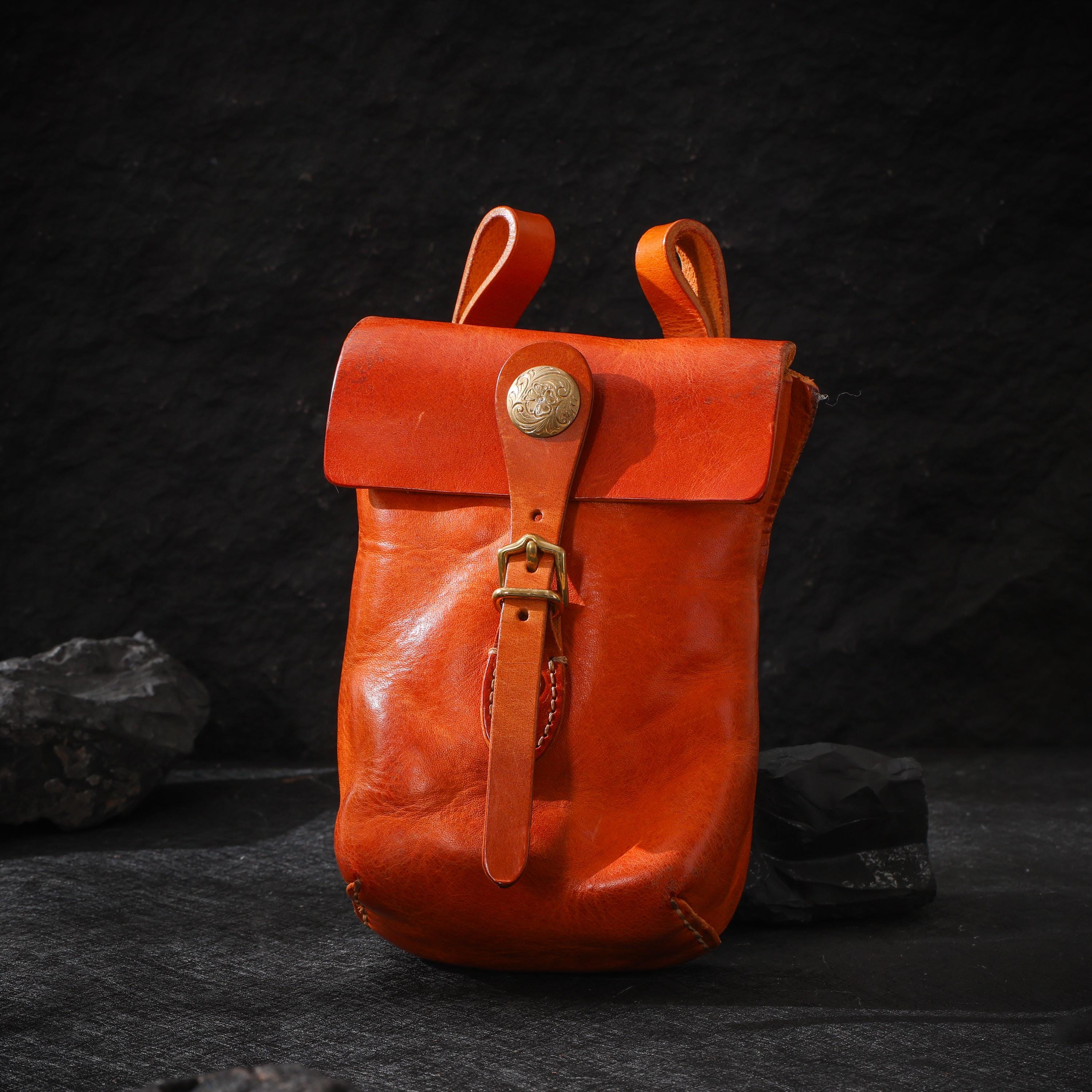 AURA DEER Leather Belt Pouch | Veg-Tanned Full-Grain Cowhide | Solid Brass Hardware | Jewelry & EDC Organizer