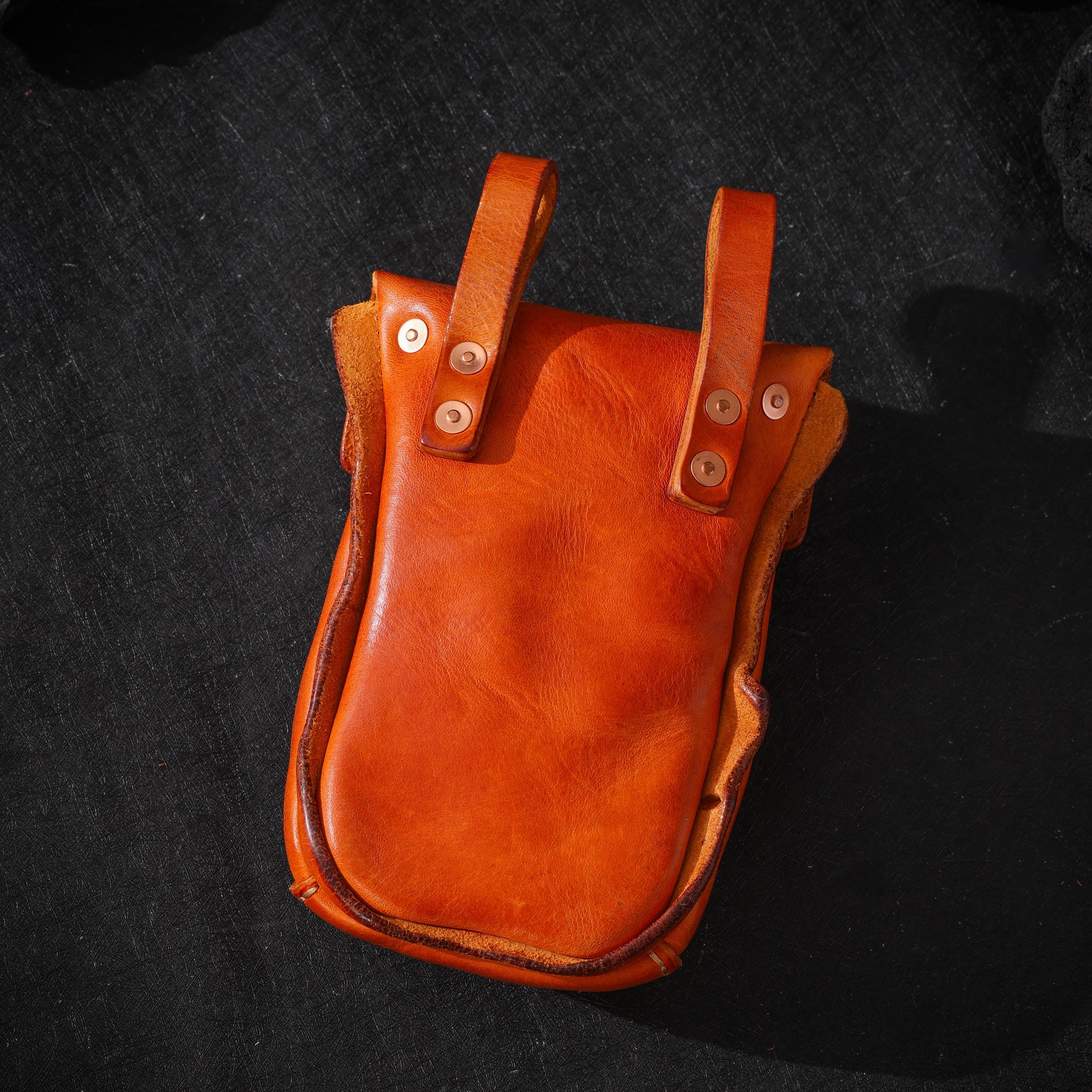 AURA DEER Leather Belt Pouch | Veg-Tanned Full-Grain Cowhide | Solid Brass Hardware | Jewelry & EDC Organizer