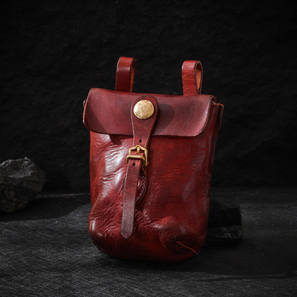 AURA DEER Leather Belt Pouch | Veg-Tanned Full-Grain Cowhide | Solid Brass Hardware | Jewelry & EDC Organizer