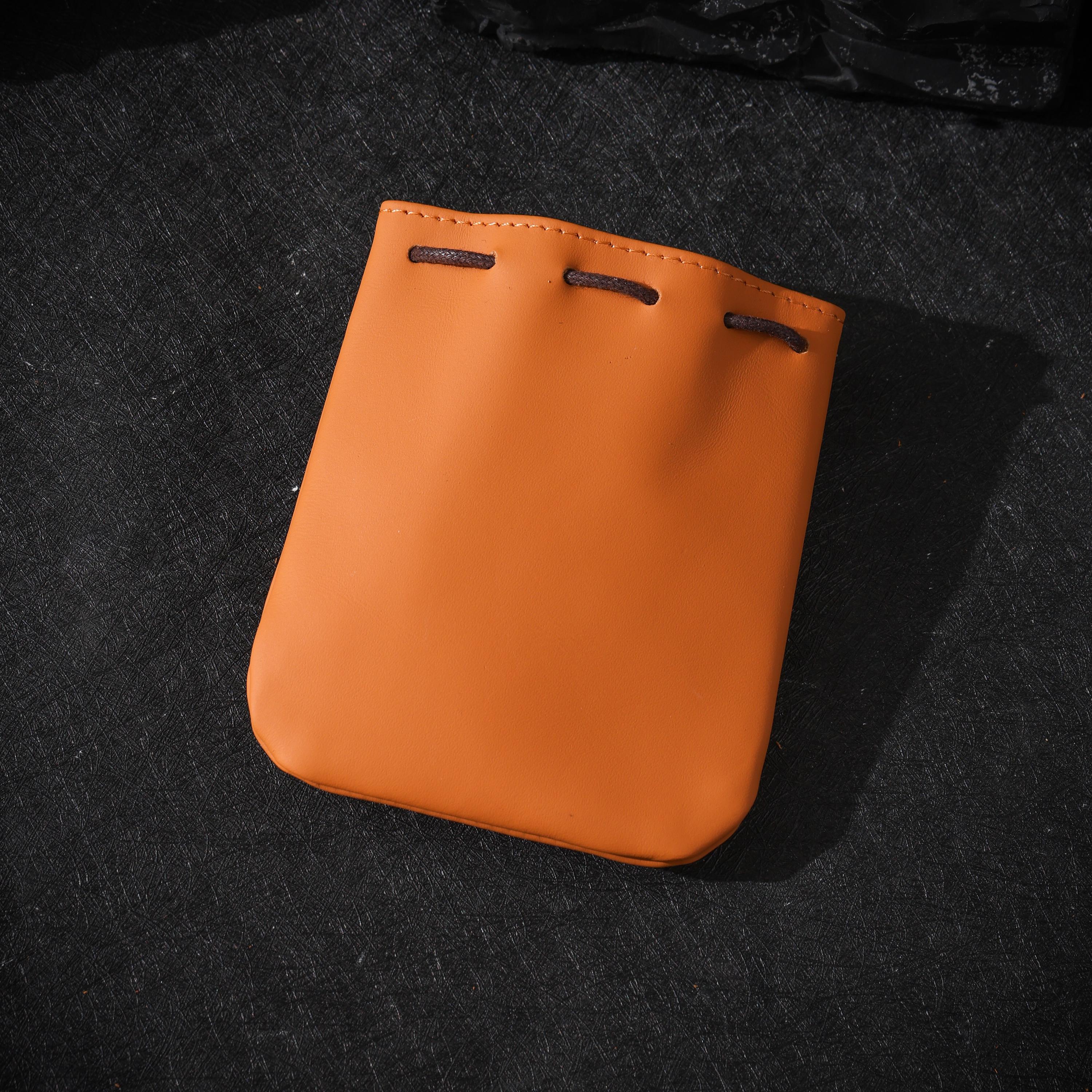 AURA DEER Vintage Genuine Cowhide Jewelry Pouch | Drawstring Leather Jewelry Storage Bag Travel Case