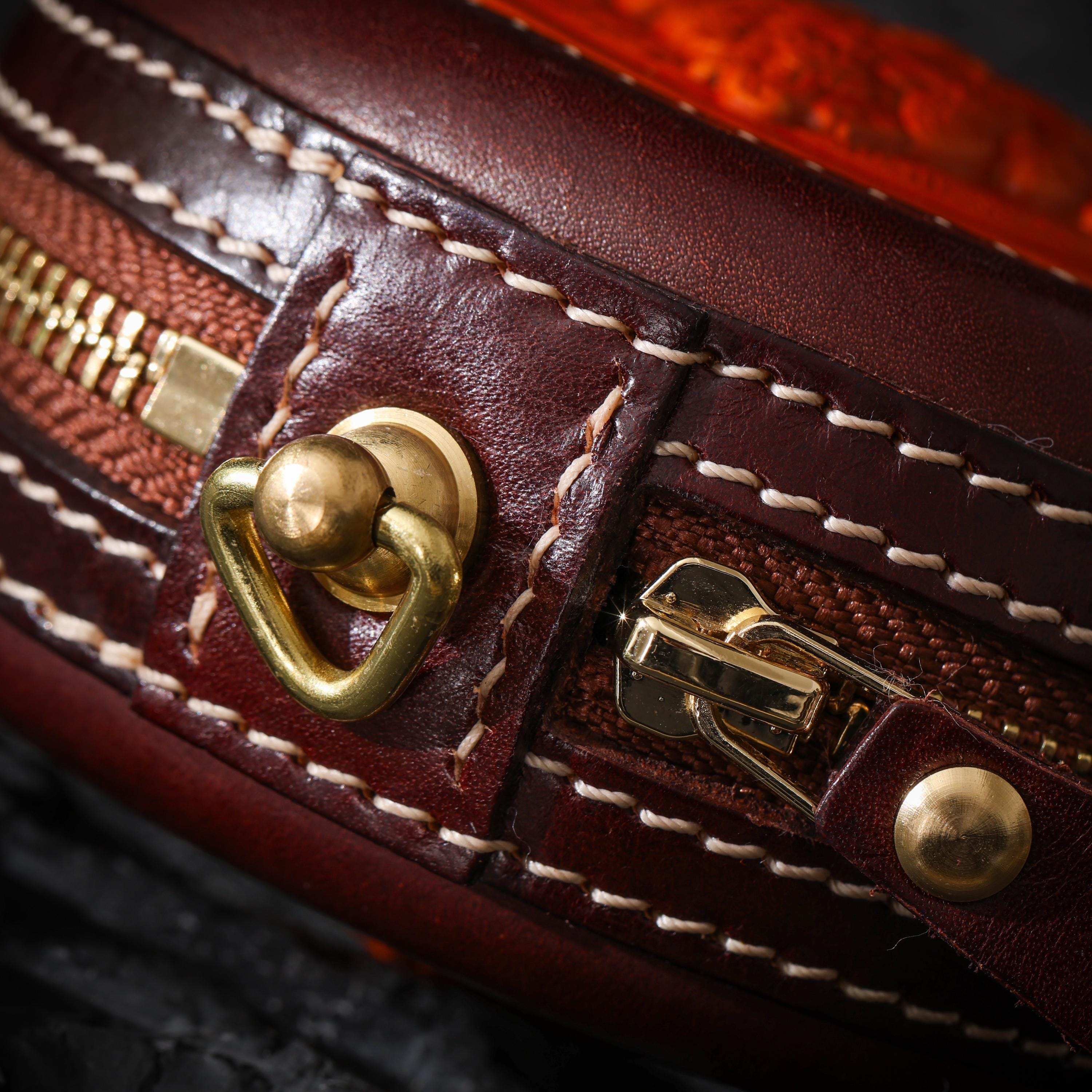 AURA DEER Yellow Jambhala Leather Jewelry Pouch | 3D Leather Relief | Veg-Tan Full-Grain Cowhide