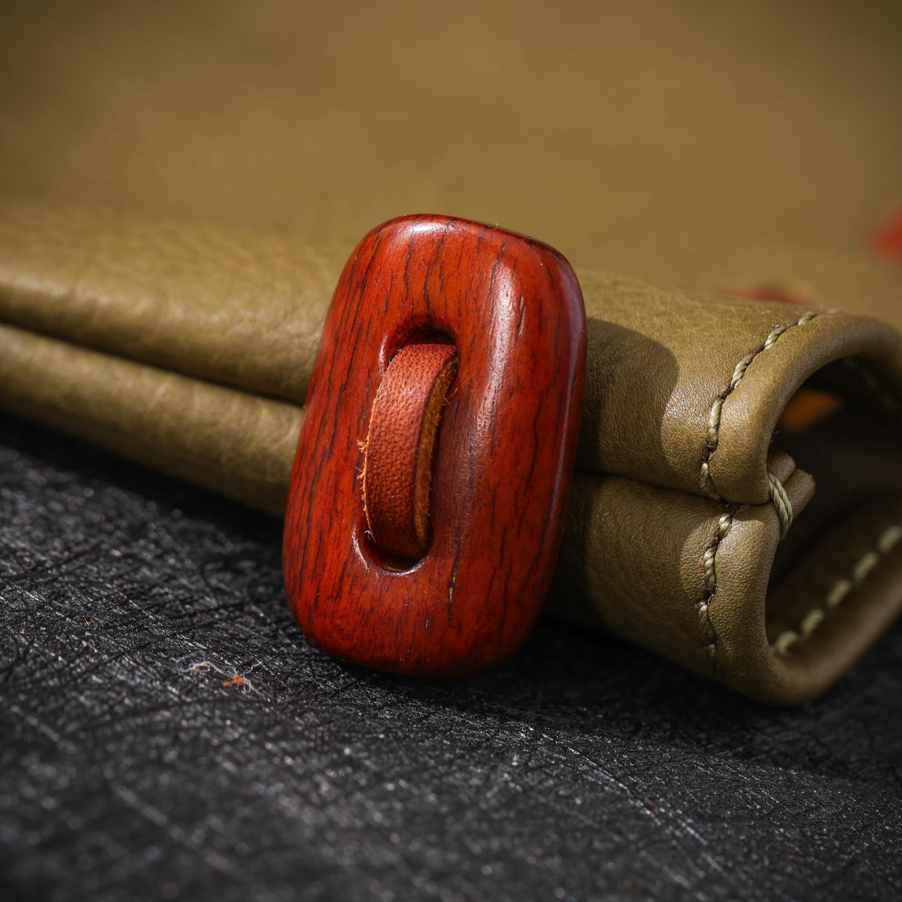 AURA DEER Vintage Genuine Cowhide Jewelry Pouch | Drawstring Leather Jewelry Storage Bag Travel Case