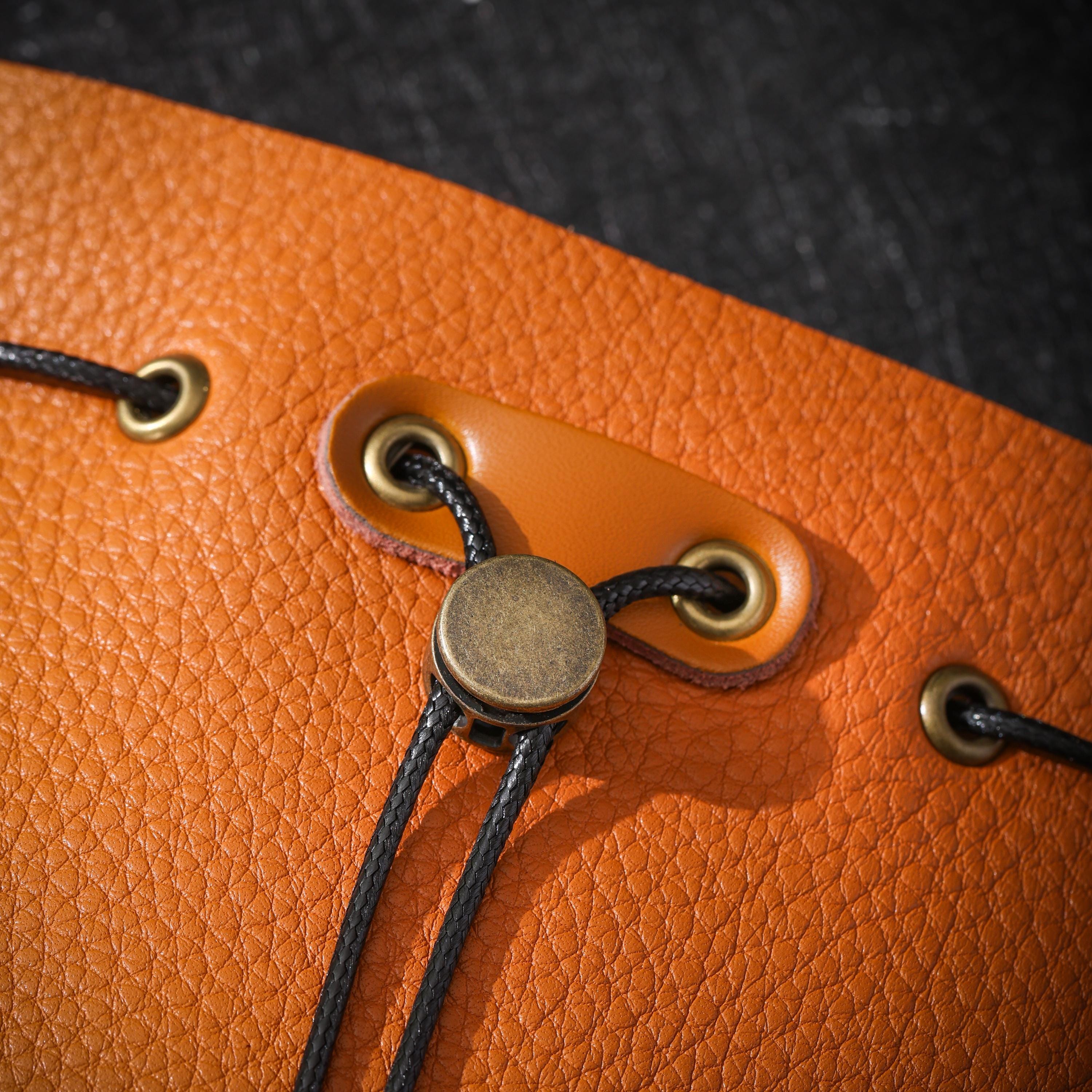 AURA DEER Vintage Genuine Cowhide Jewelry Pouch | Drawstring Leather Jewelry Storage Bag Travel Case