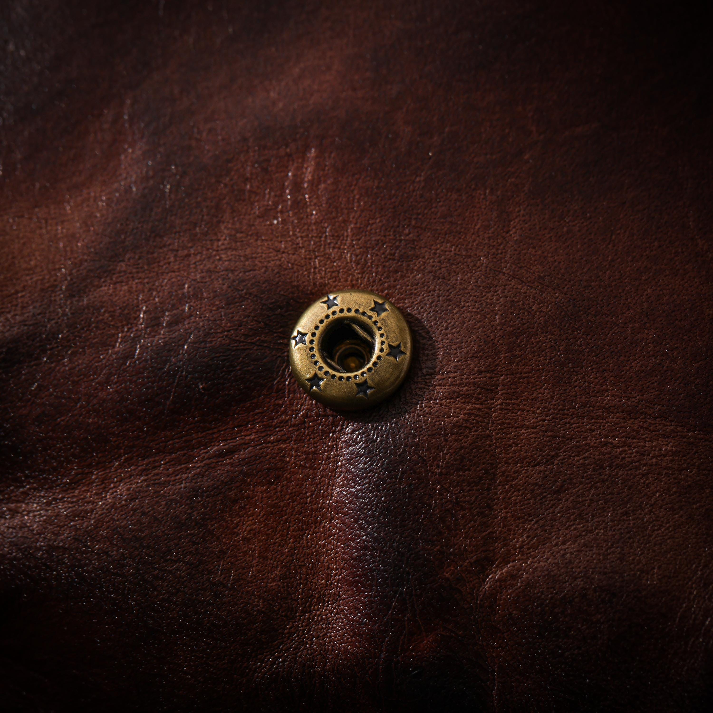 AURA DEER Tibetan Vintage Veg-Tan Leather Pouch | Handmade Drawstring Rustic Jewelry Storage Bag