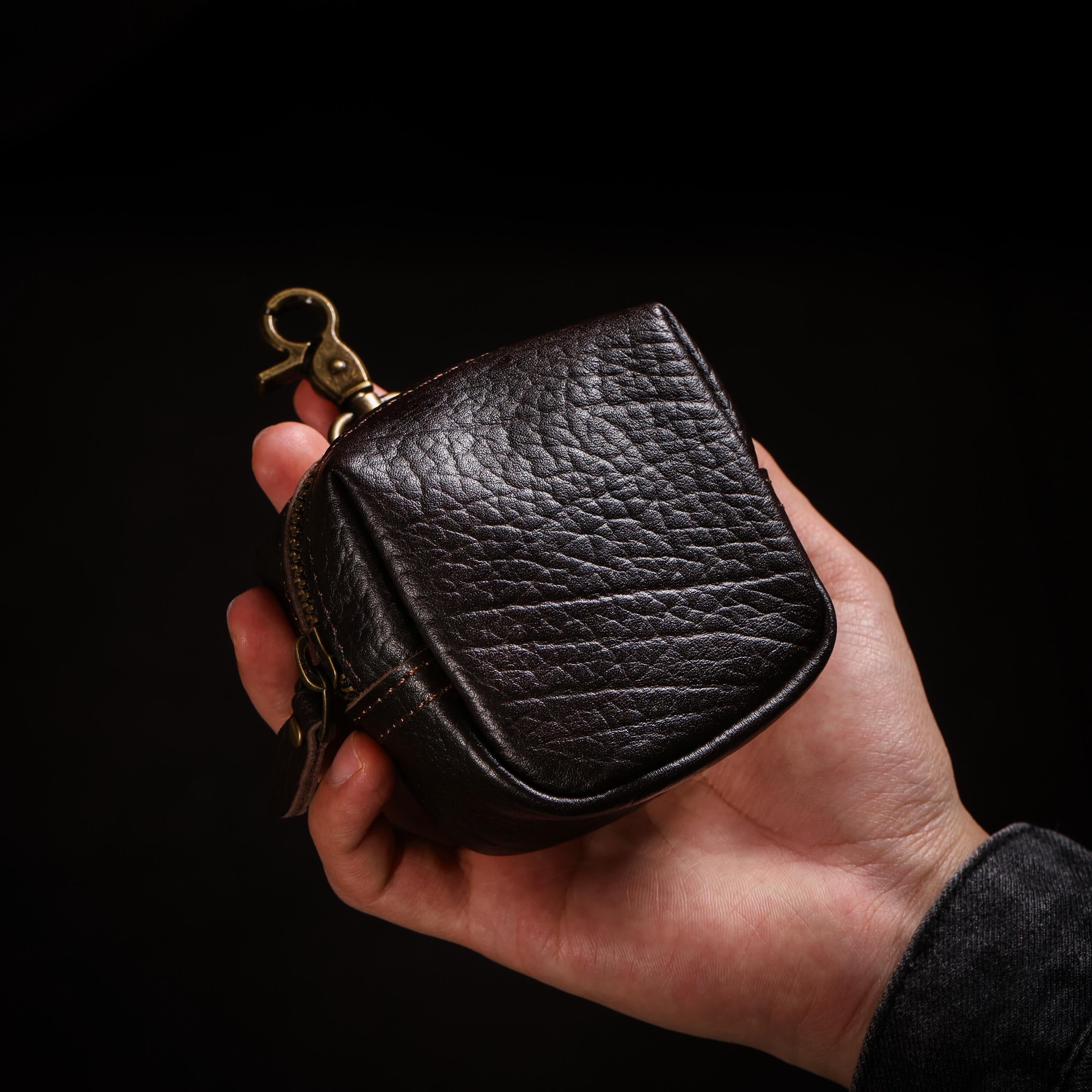 AURA DEER Tibetan Oiled Cowhide Jewelry Pouch | Full-Grain Cowhide Leather Travel Case