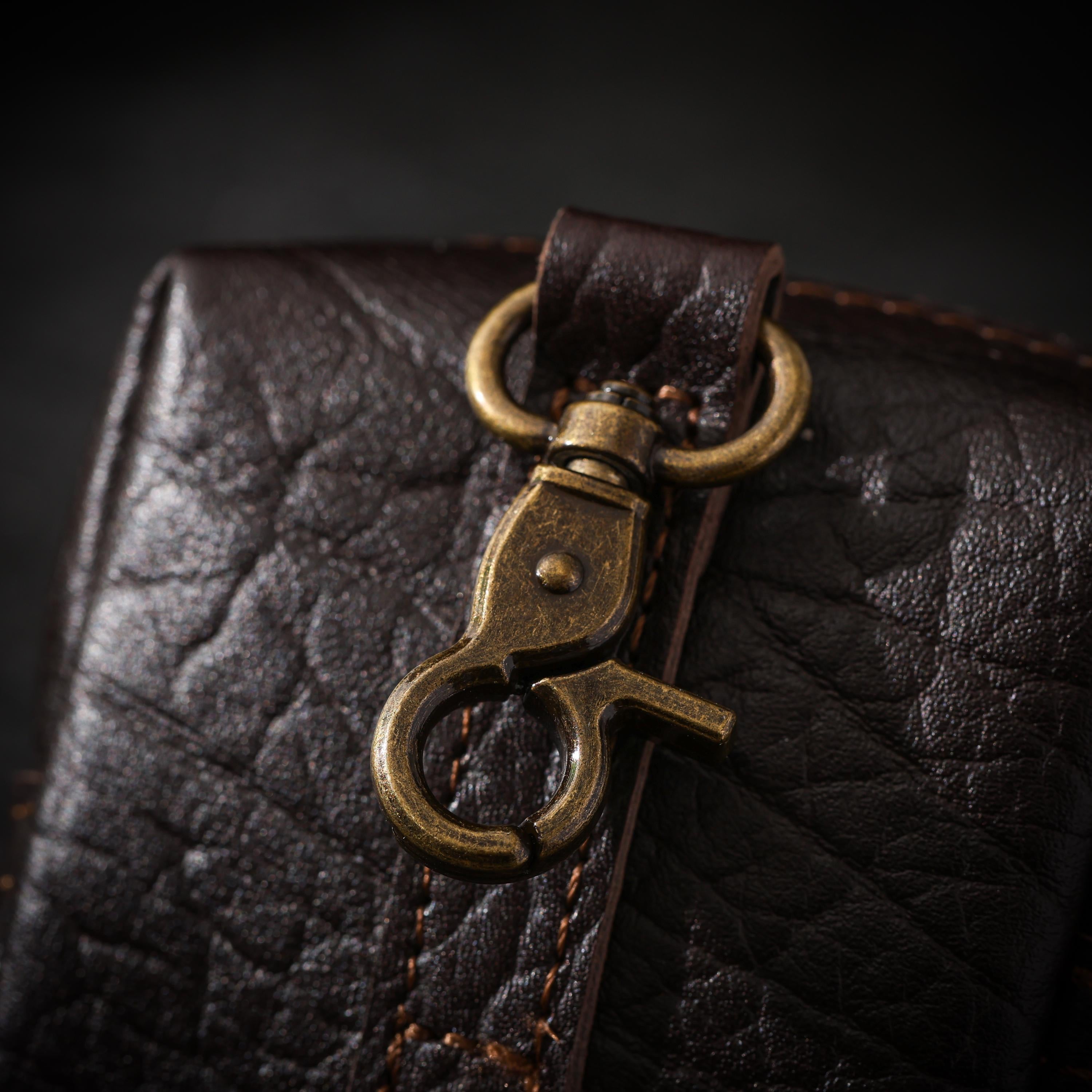 AURA DEER Tibetan Oiled Cowhide Jewelry Pouch | Full-Grain Cowhide Leather Travel Case