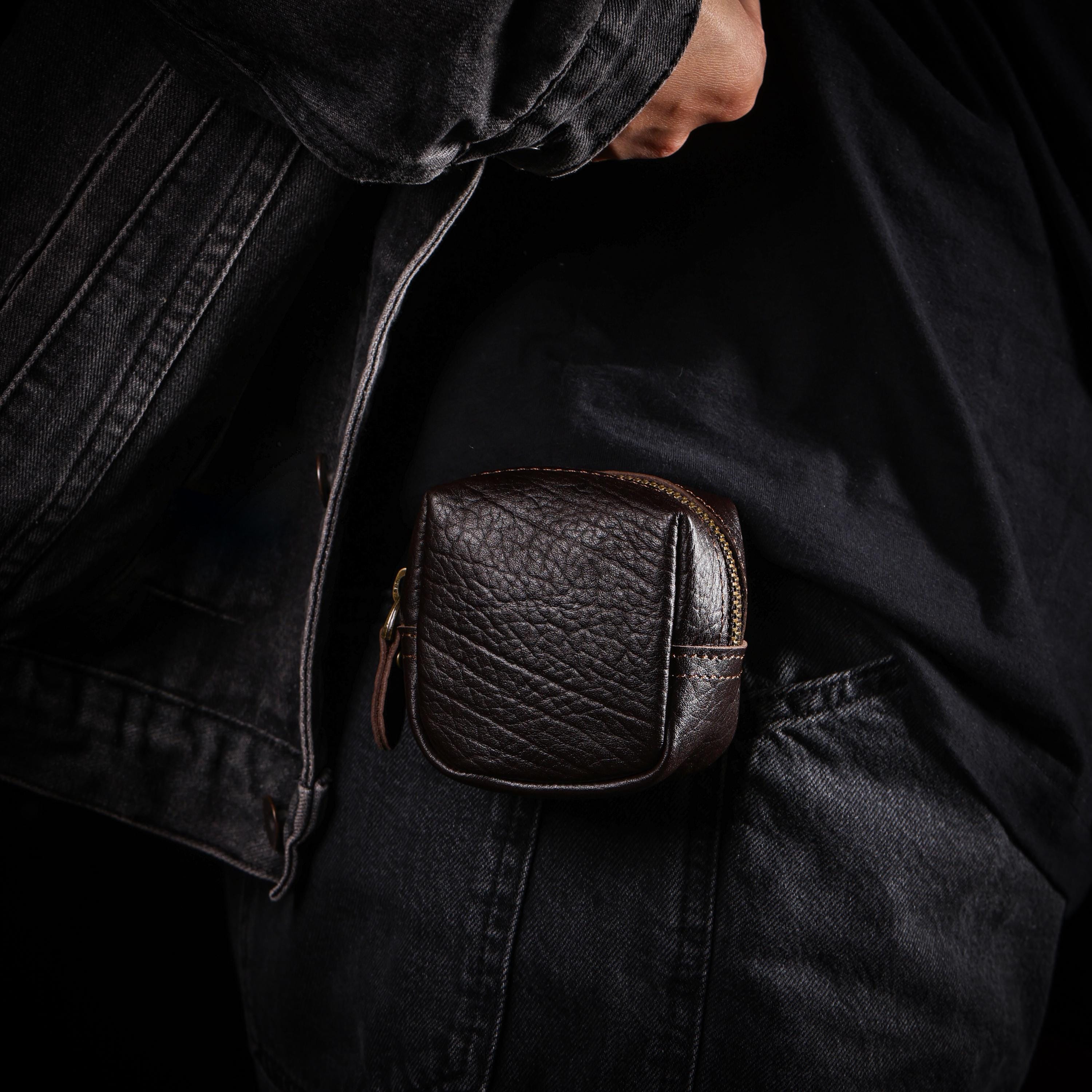 AURA DEER Tibetan Oiled Cowhide Jewelry Pouch | Full-Grain Cowhide Leather Travel Case